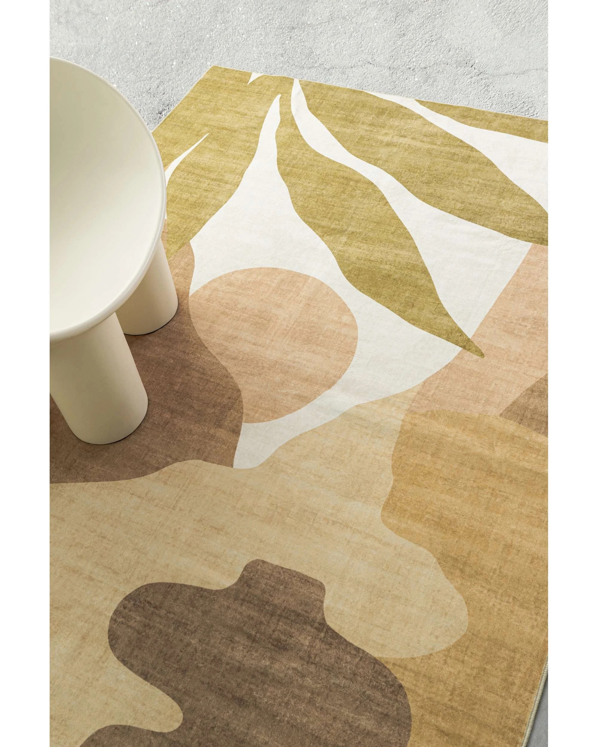 3 Loopsie Pomar Printed Mustard Washable Rug-320cm x 230cm - Brown, 3 of 9