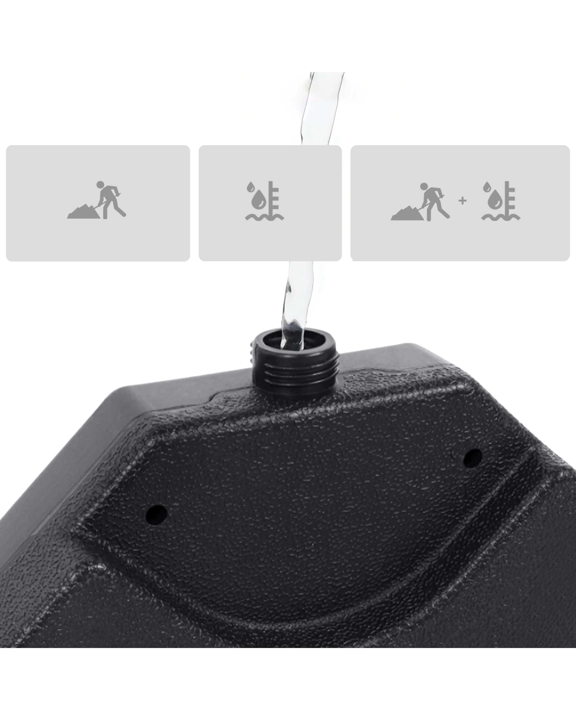 2 Advwin Outdoor Umbrella Cantilever Base -Black, 2 of 7