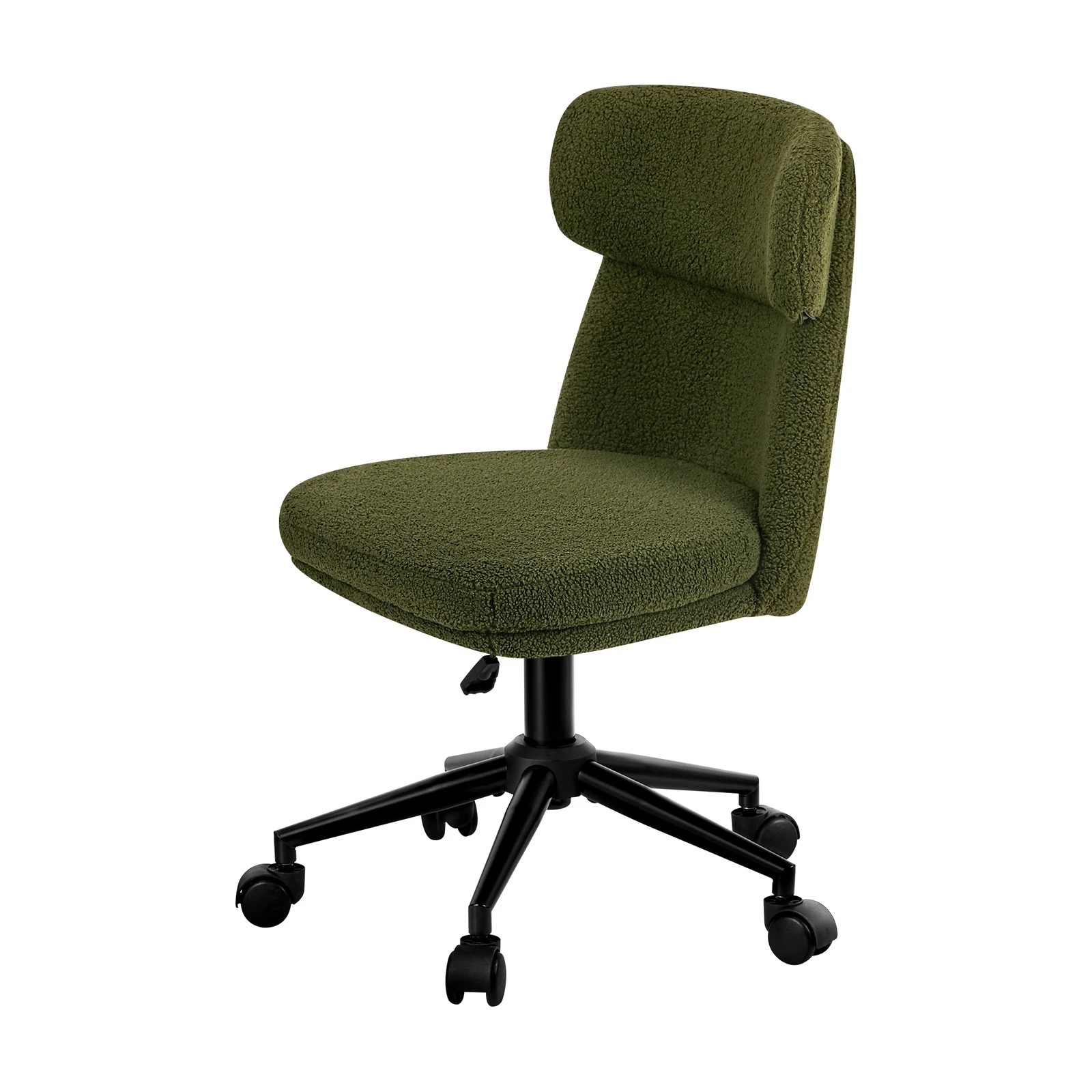 7 Oikiture Armless Office Chair Mid Back Computer Desk Chair Wheels Fabric - Green, 7 of 7