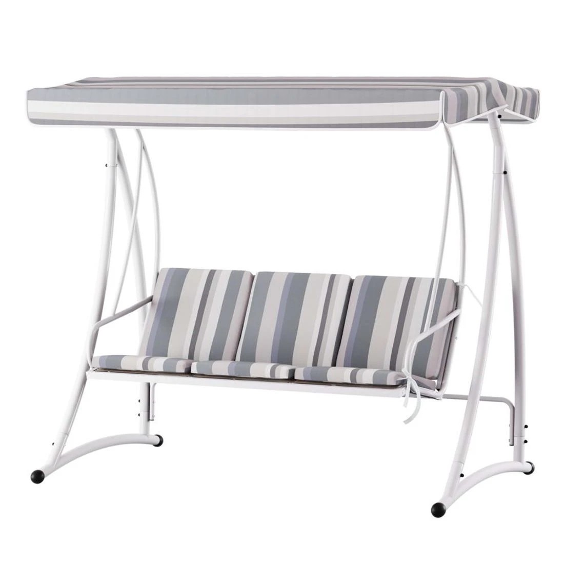 2 Gardeon Outdoor Swing Chair Garden Bench Furniture Canopy 3 Seater - White, 2 of 5