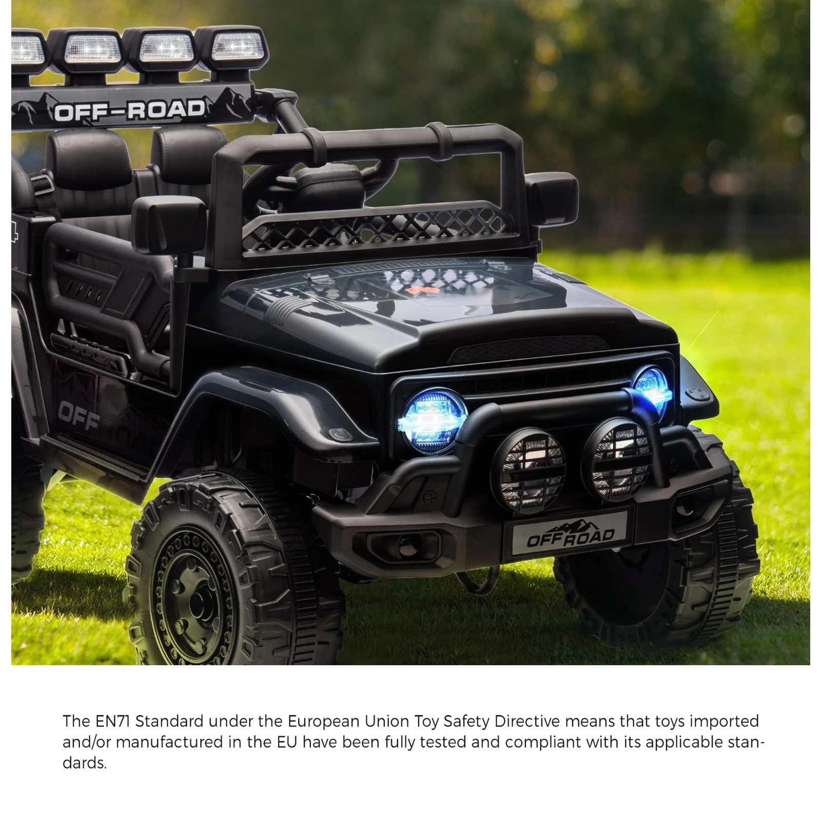 3 Mazam Ride On Car Kids Electric Jeep Bluetooth Light Music Remote Control
 - Black, 3 of 10