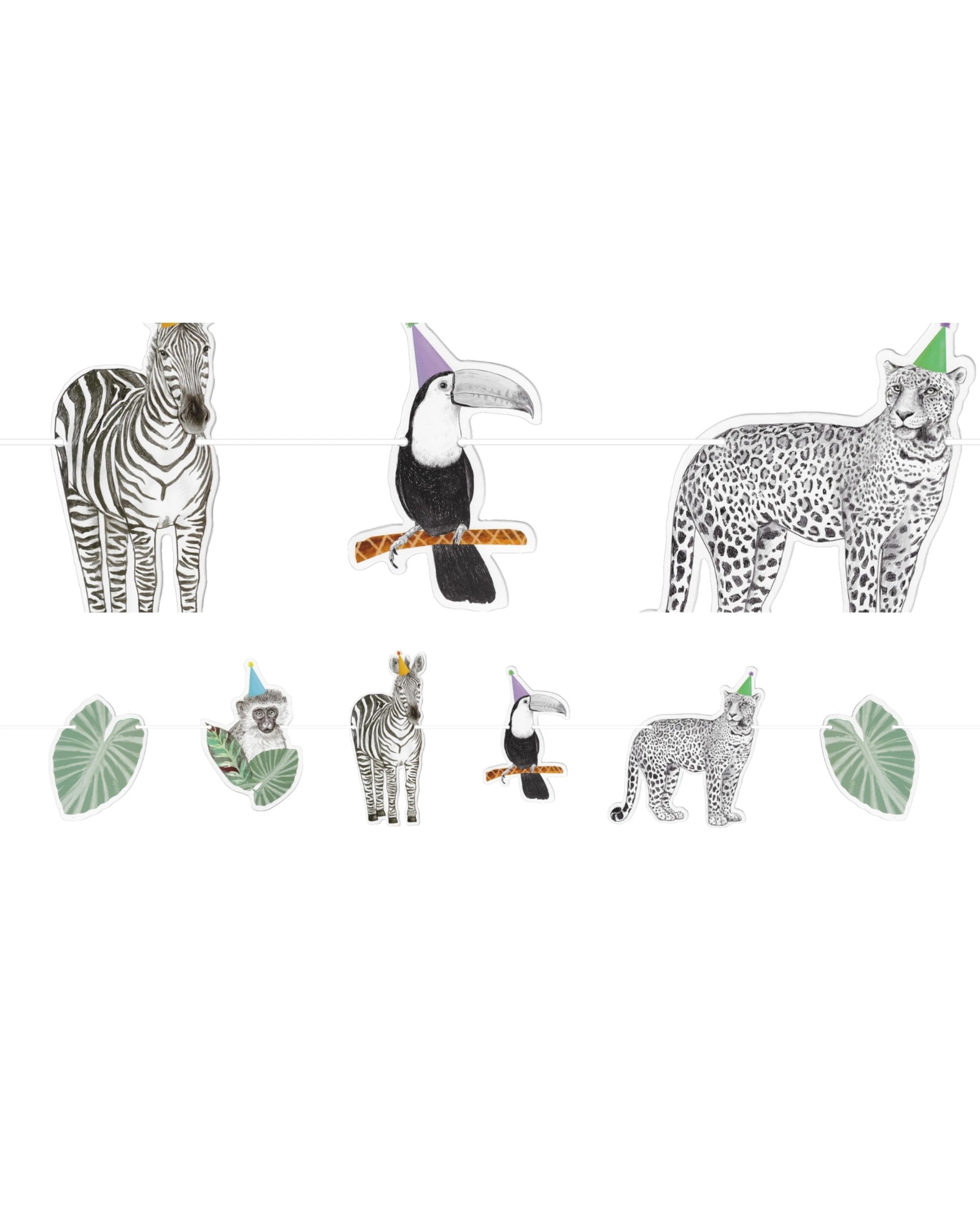 1 Artwrap Wild Jungle Party Garland Banner - Multi, 1 of 2