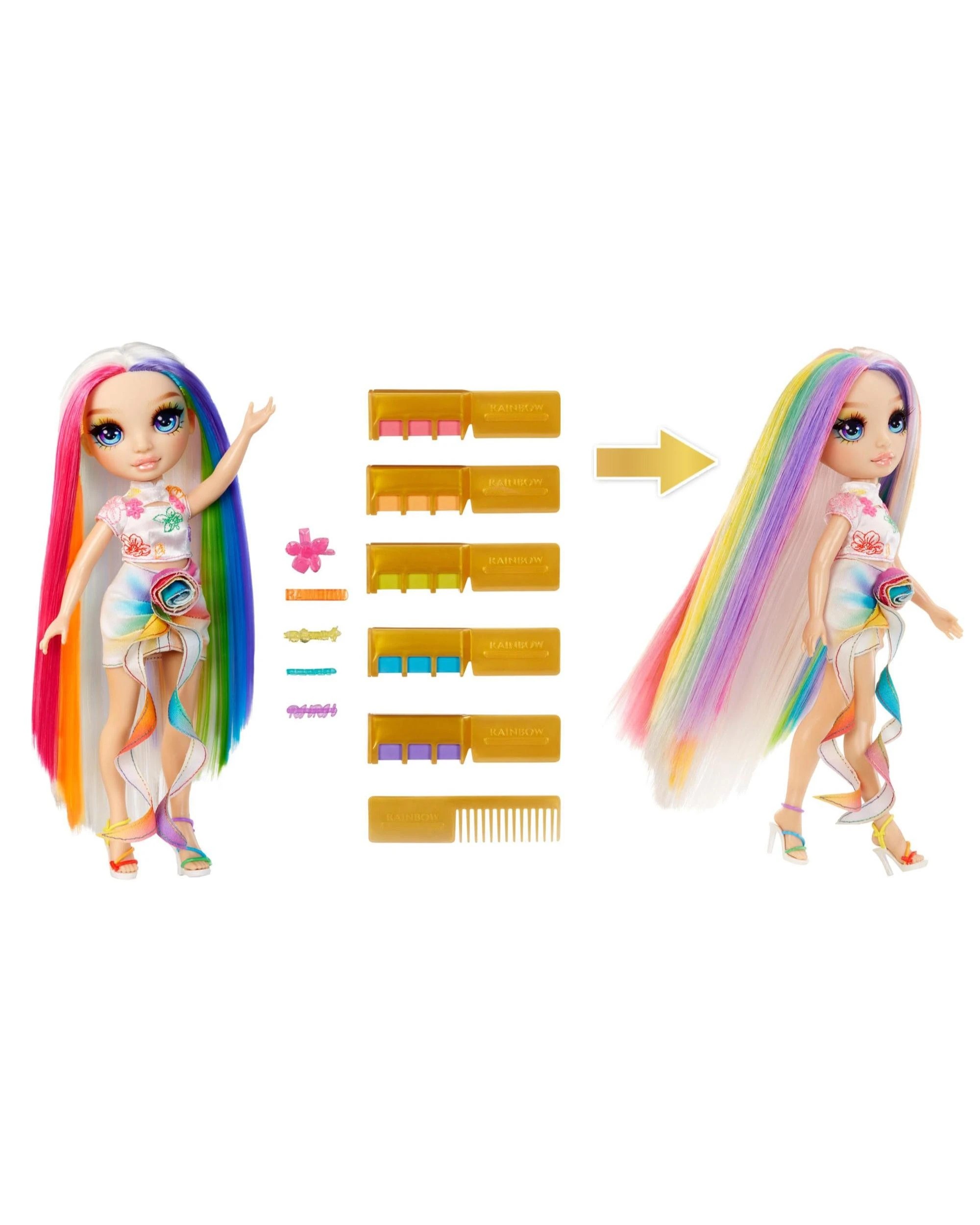 2 Rainbow High Hair Chalk and Style Amaya Raine Doll, 2 of 8