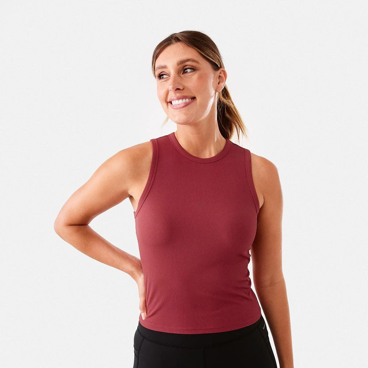 1 Active Womens Rib Tank Logan Red, 1 of 6