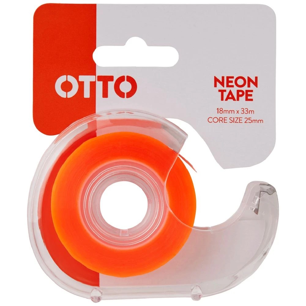 1 Otto Invisible Adhesive Tape with Dispenser 18mm x 33m Orange, 1 of 4