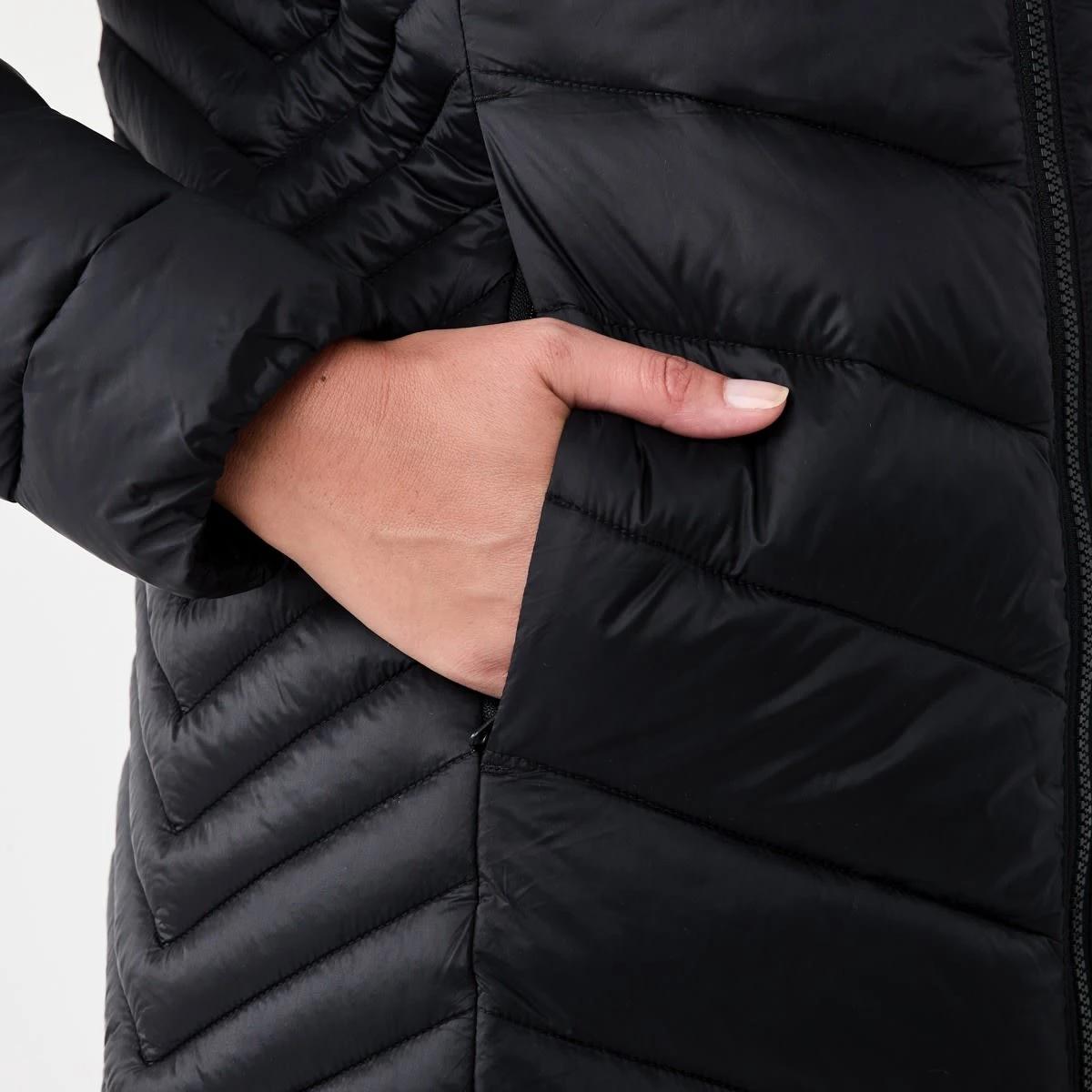 7 Active Womens Longline Packable Puffer Jacket Black, 7 of 7