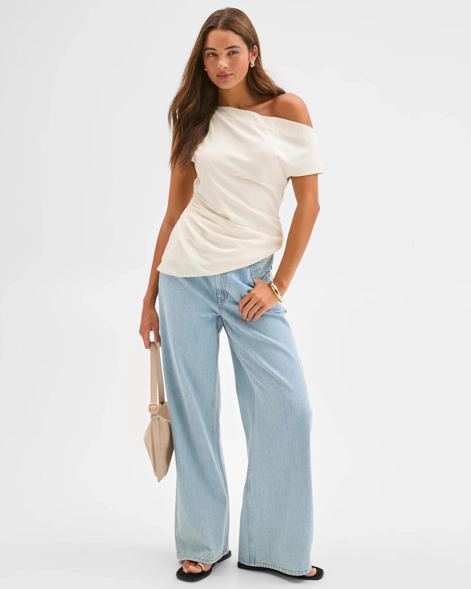 3 Lily Loves Denim Mid Rise Wide Leg Jeans GIGI BLUE, 3 of 7