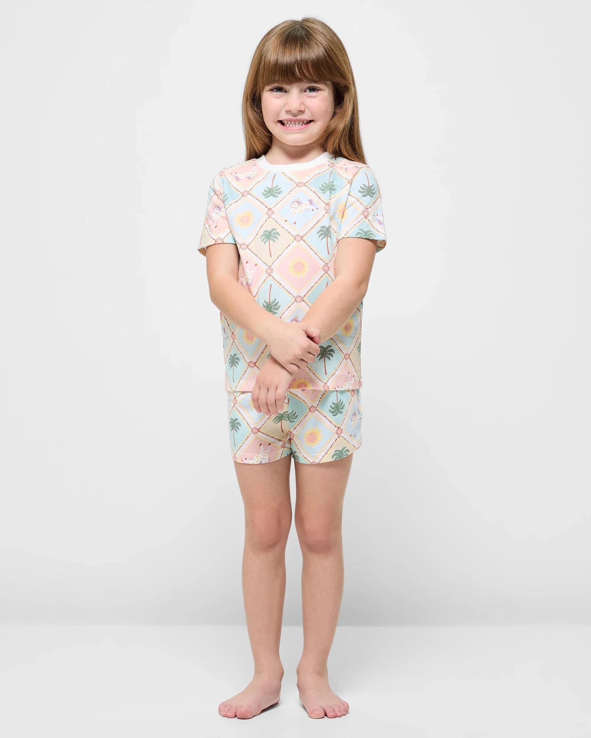 2 Target Kids Australian Cotton Print Younger Girls Jersey Pyjama Set - 2 Pack UNICORN, 2 of 4