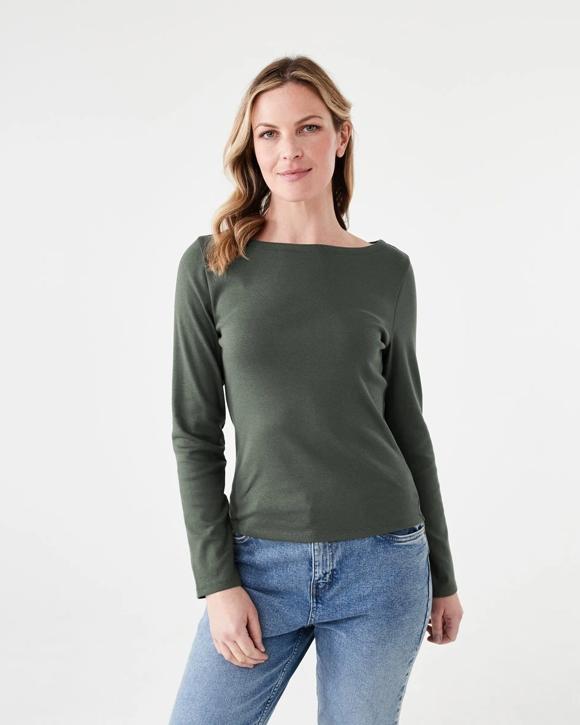 Long Sleeve Modal Boat Neck Top