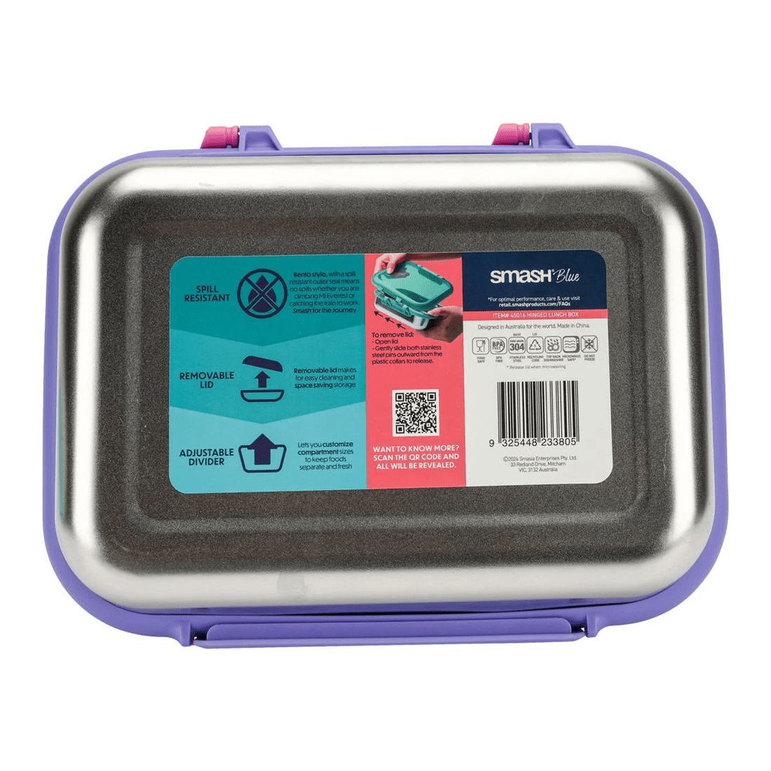 5 Smash Hinged Lid Lunch Box Navy, 5 of 6
