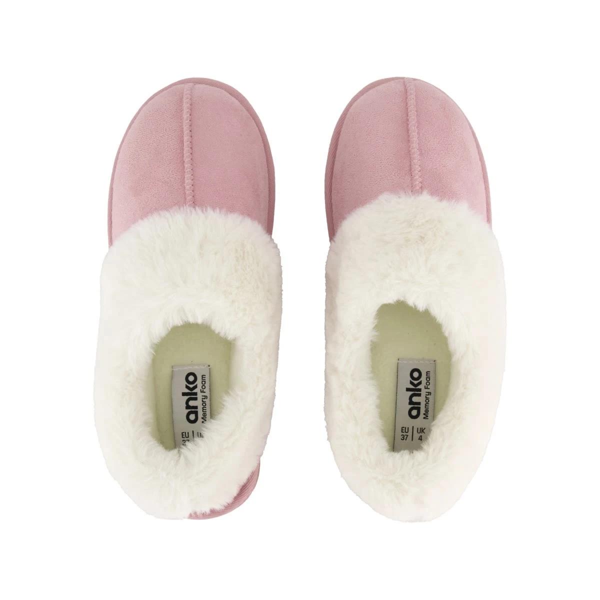 2 Comfort Microsuede Slippers Silvr Pink, 2 of 3