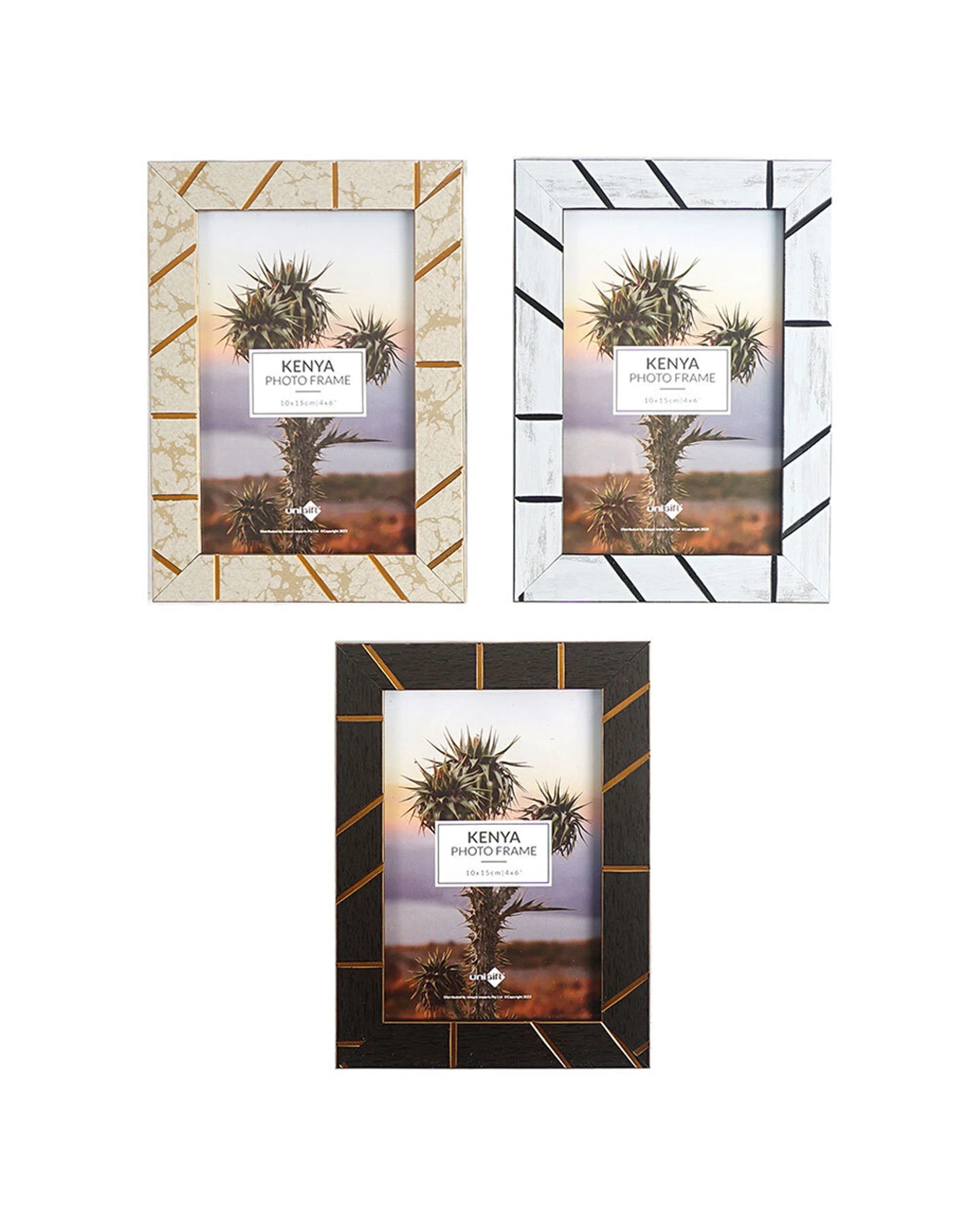 2 Unigift Kenya Home Photo Picture Frame Stylish Display Decor 10x15cm - Multi, 2 of 2