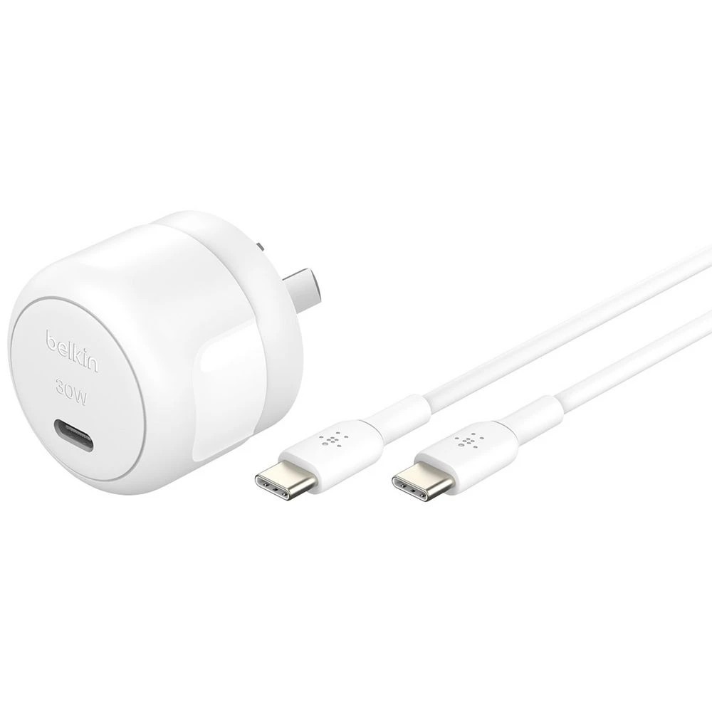 1 Belkin 30W USB-C Wall Charger with USB-C Cable White, 1 of 1