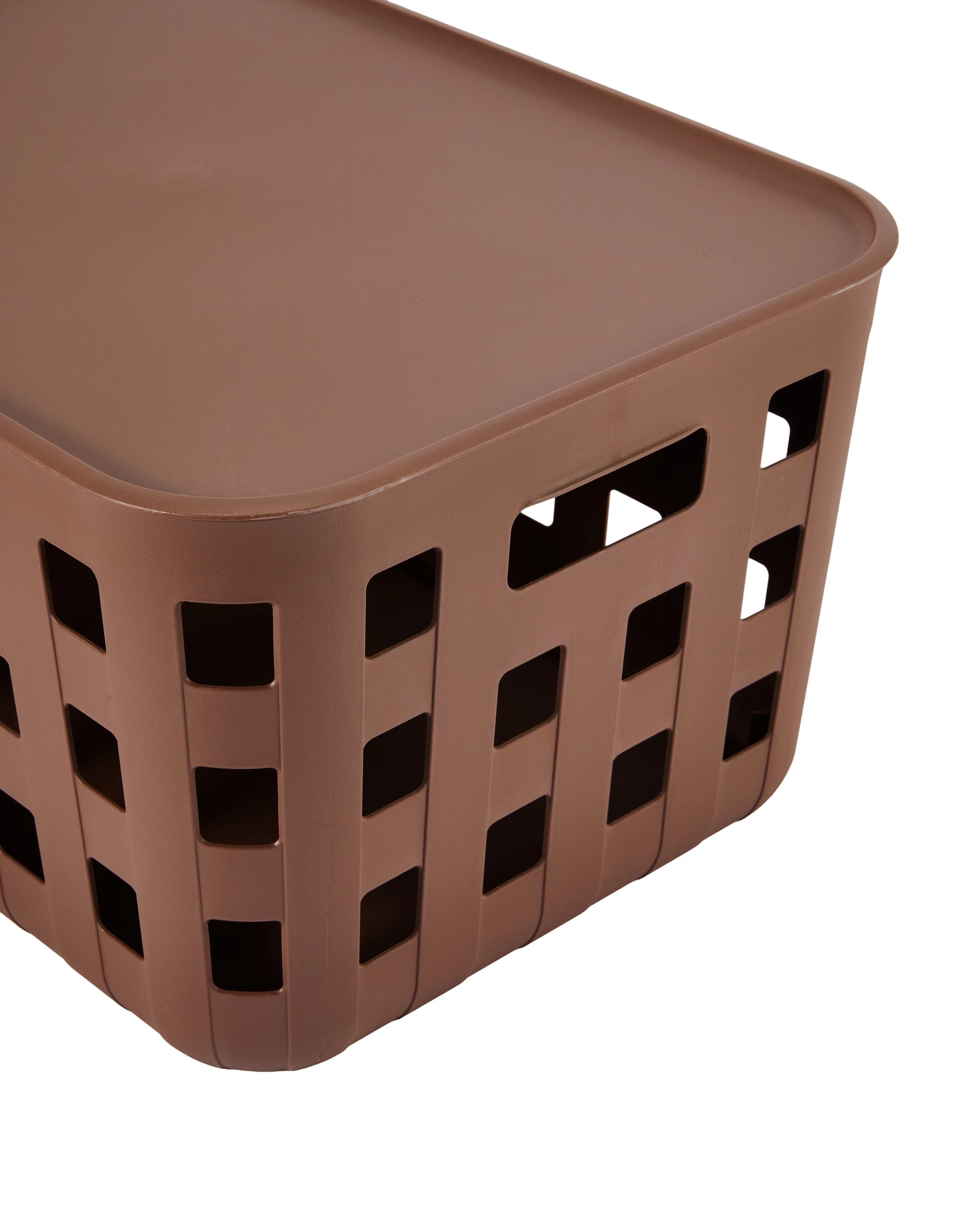 5 28L Rectangle Trellis Basket with Lid - Chocolate, 5 of 8