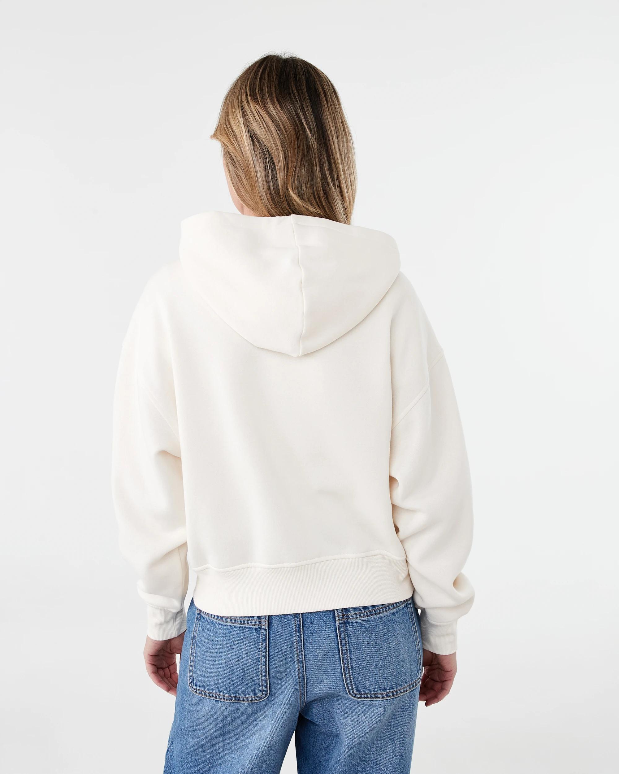 4 Relaxed Zip Through Hoodie Prtn White, 4 of 7