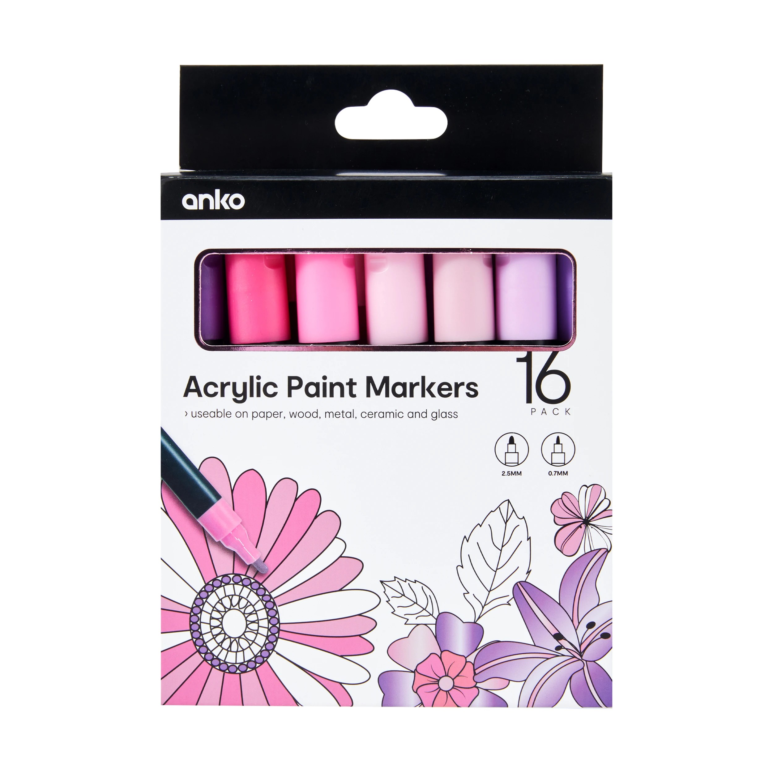 1 16 Pack Acrylic Paint Markers - Tonal Purple, 1 of 8