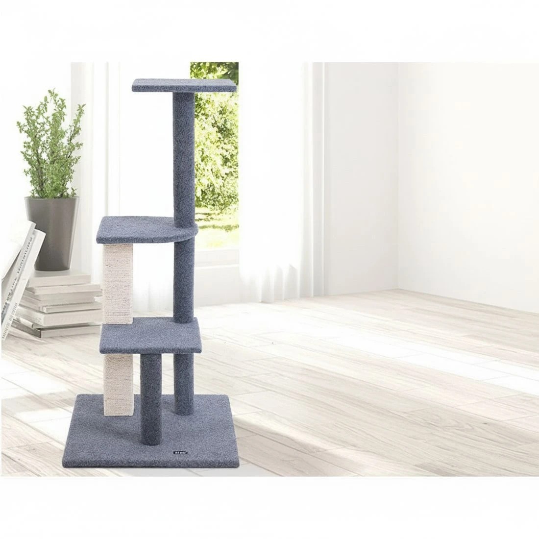 4 i.Pet Cat Tree 124cm Scratching Post Tower Scratcher Trees Wood Condo - Grey, 4 of 7