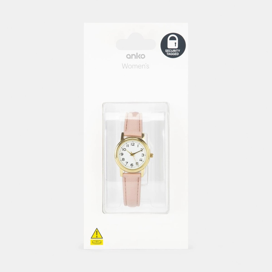 5 Womens Analogue Watch with Gold Case & Peach Strap, 5 of 6