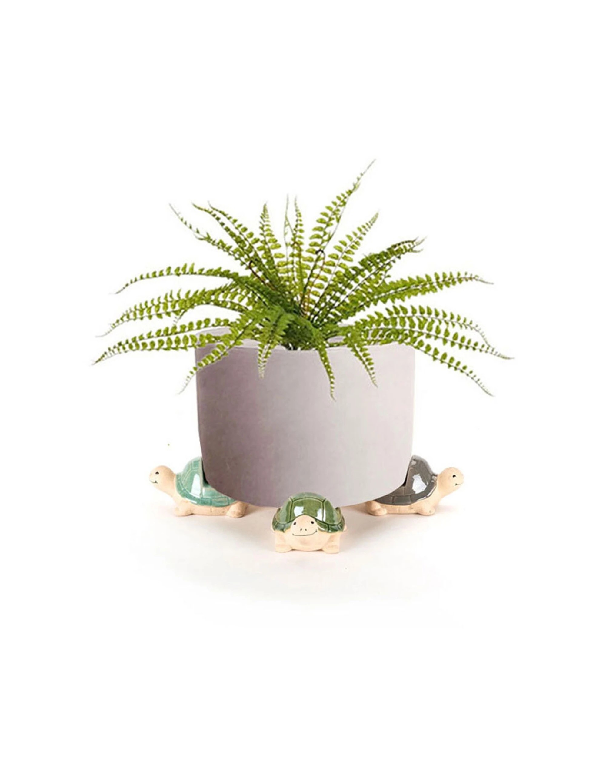 1 Alfresco 4x Ceramic 9cm Pot Planter with Turtle Feet Garden Decor Set - Multi, 1 of 1