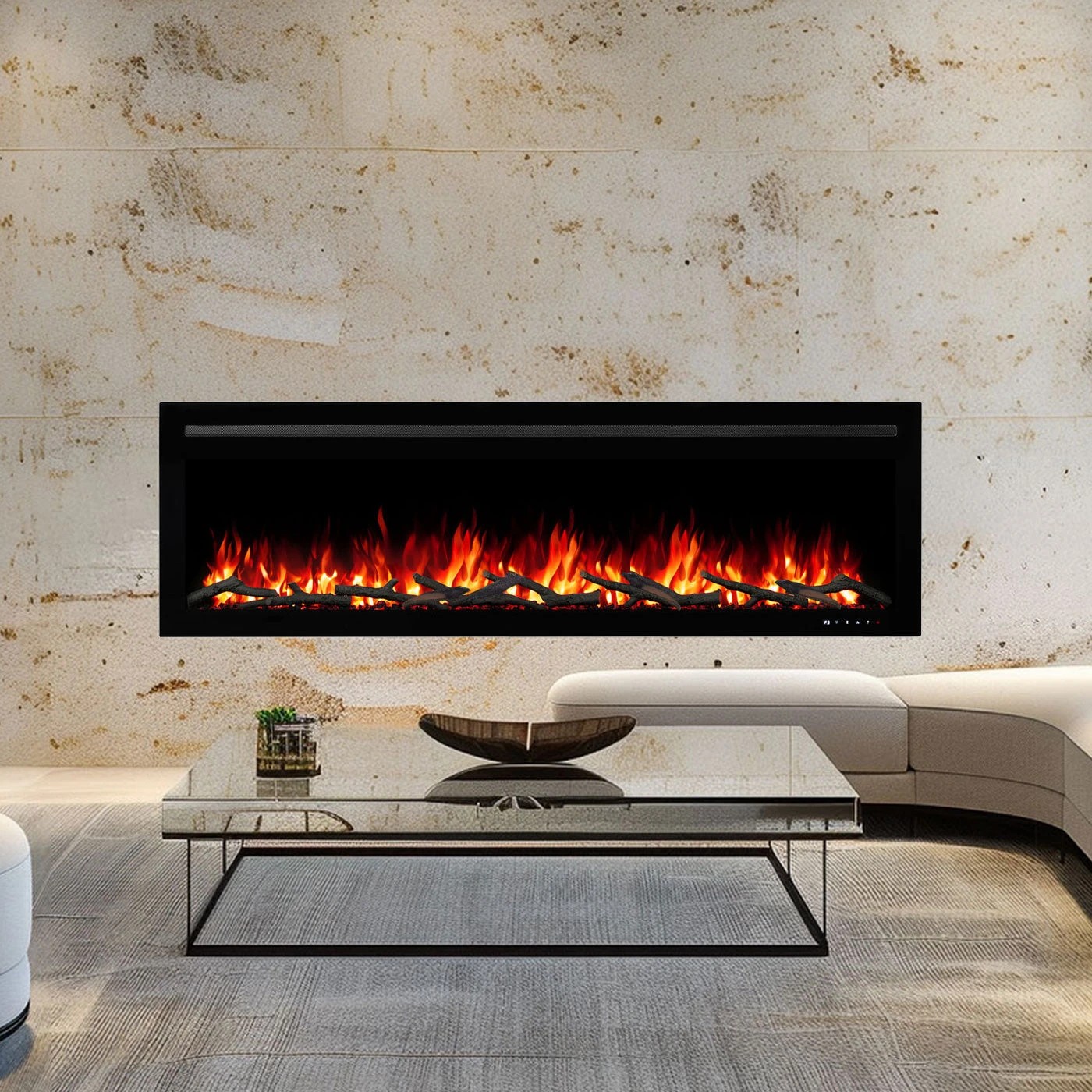 1 Moda Living Provence 72 inch Electric Fireplace - Black, 1 of 1