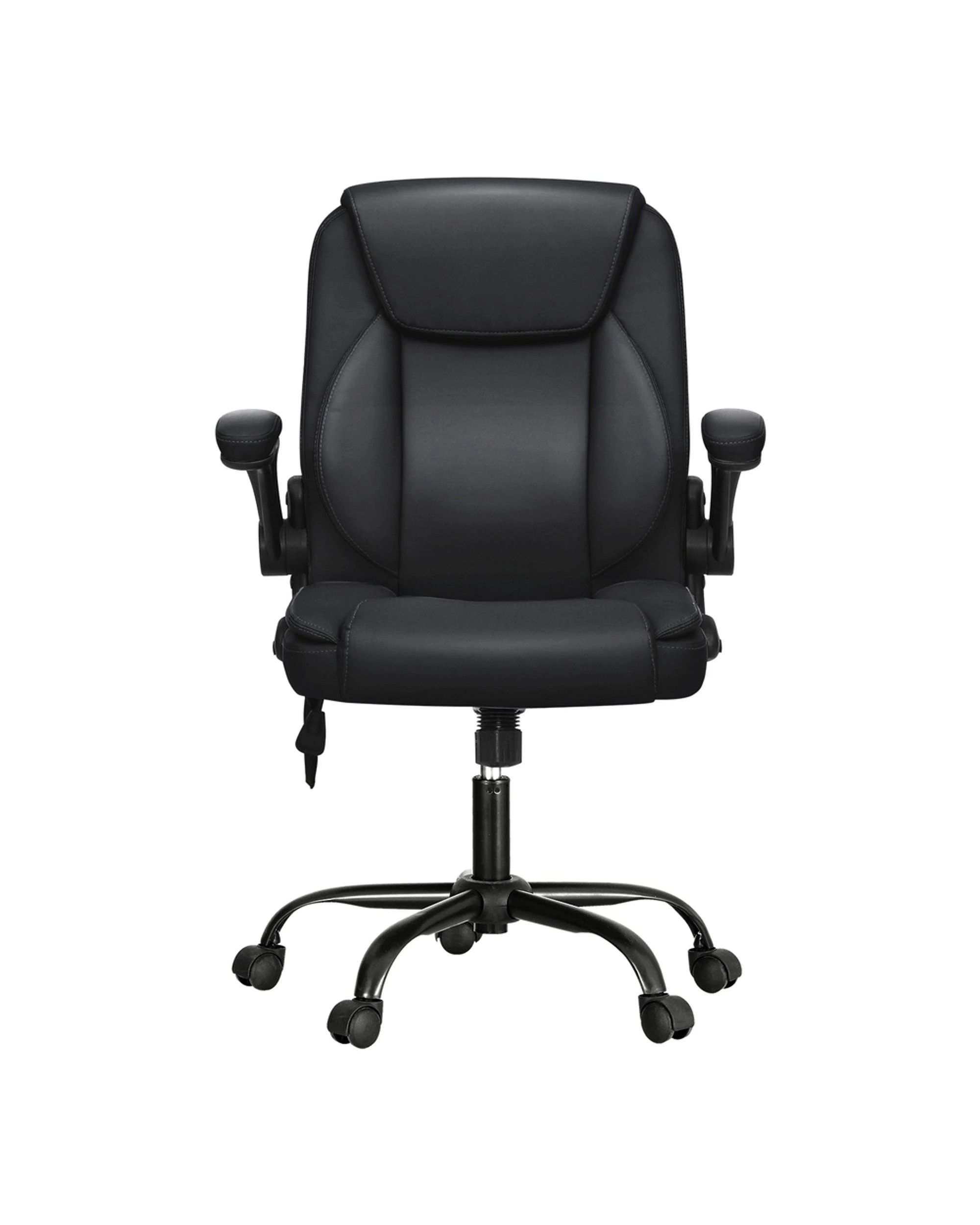 3 Artiss 2 Point Massage Office Chair Leather Mid Back
 - Black, 3 of 3