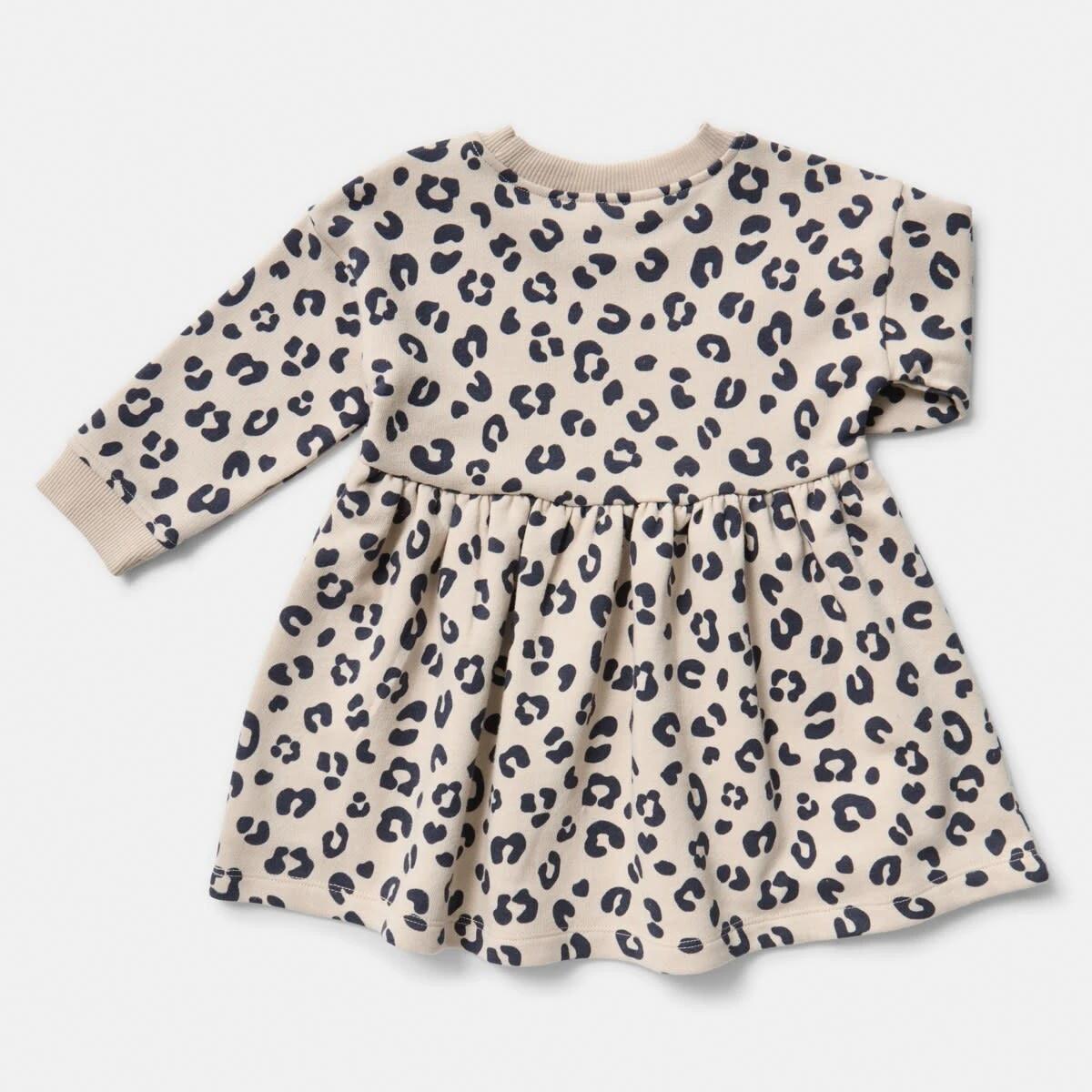 2 Long Sleeve Terry Dress BROWN LEOPARD, 2 of 3