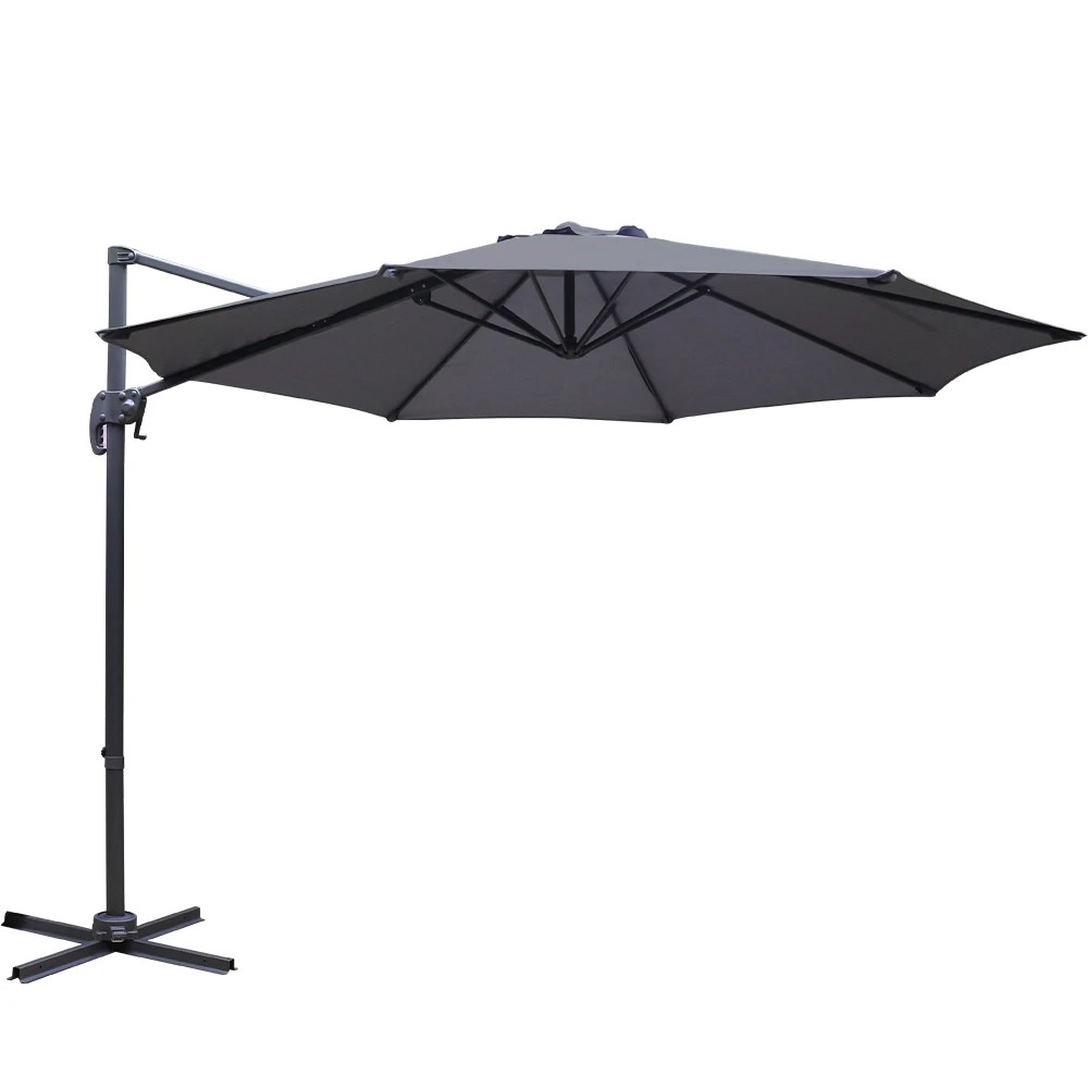 1 Instahut 3m Outdoor Umbrella Cantilever 360 Degree Tilt Beach Roma - Charcoal, 1 of 7