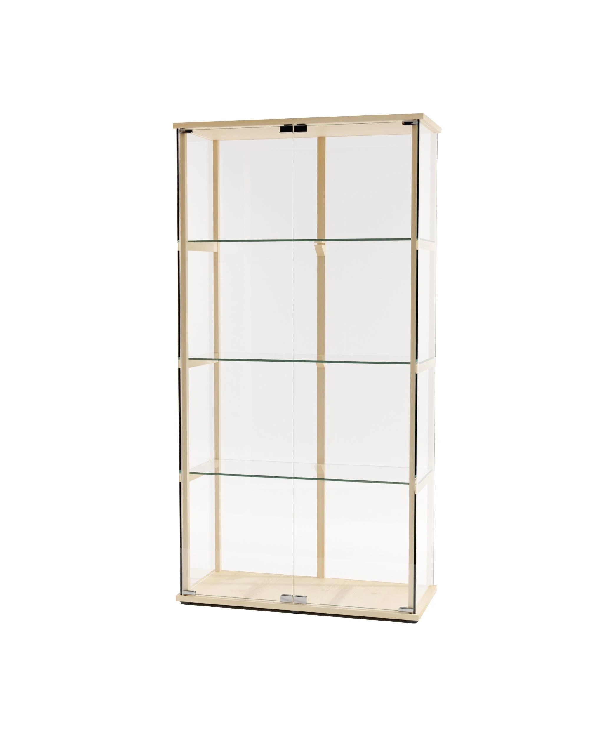 5 Kodu Glass Display 4 Tier Cabinet Trophy Display Storage Shelf 2 Door Beech - Natural, 5 of 7