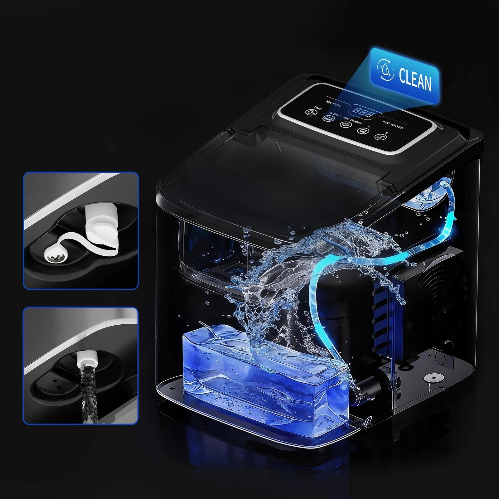 7 Alfordson Portable Ice Maker Machine Commercial 12kg 24hour Timer 2.2L - Silver, 7 of 10