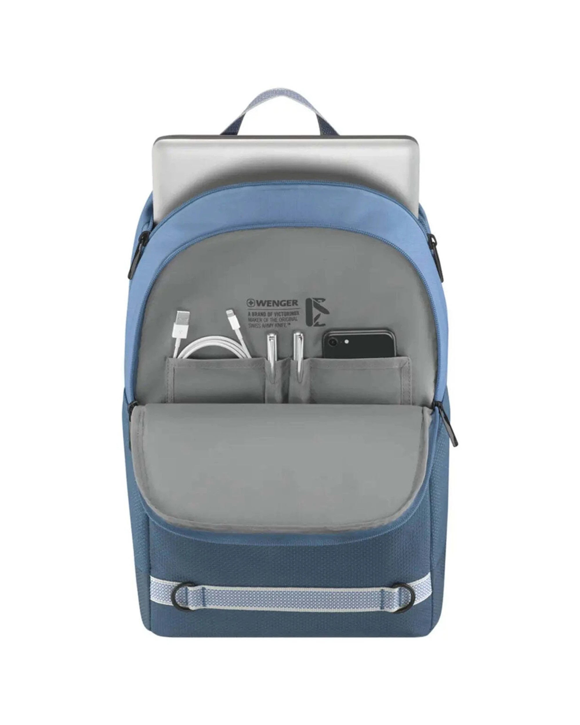 2 Wenger NEXT Tyon 15.6in Laptop Backpack Padded Organiser 23L Recycled Material - Blue, 2 of 5