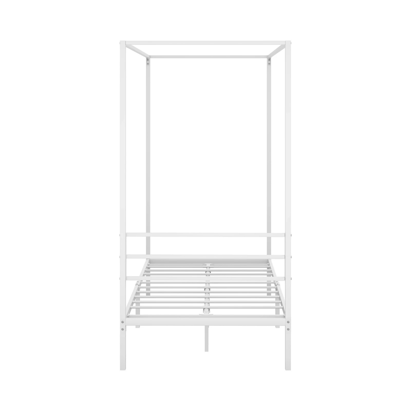 6 Oikiture Metal Canopy Bed Frame Single Size Beds Platform
 - White, 6 of 9