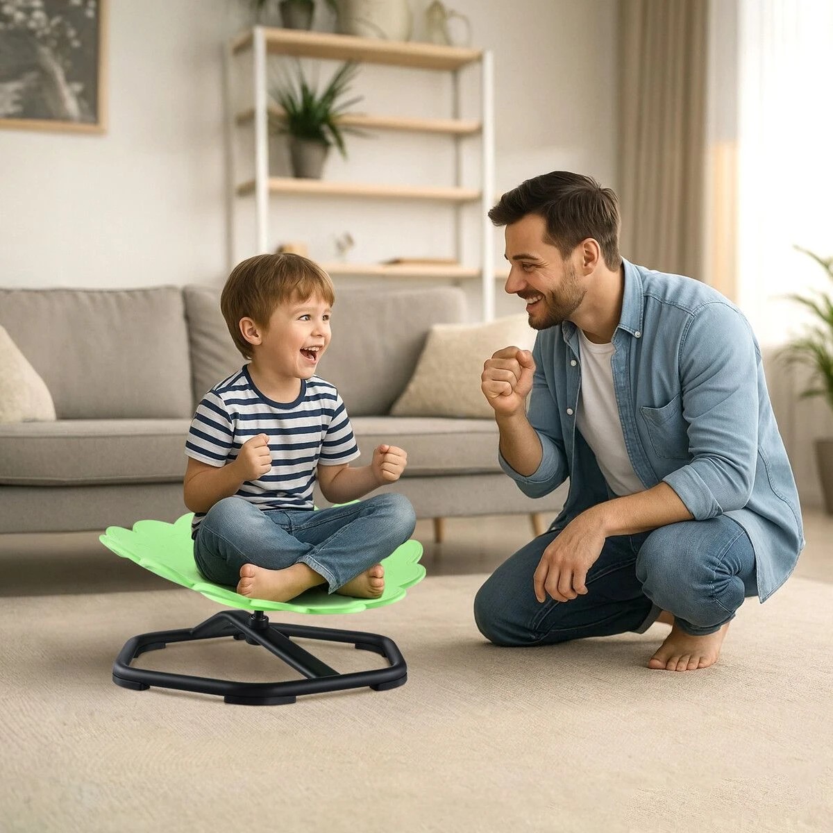4 AUSWAY Kids Sensory Swivel Chair Spinning Seat Toddler, 4 of 7
