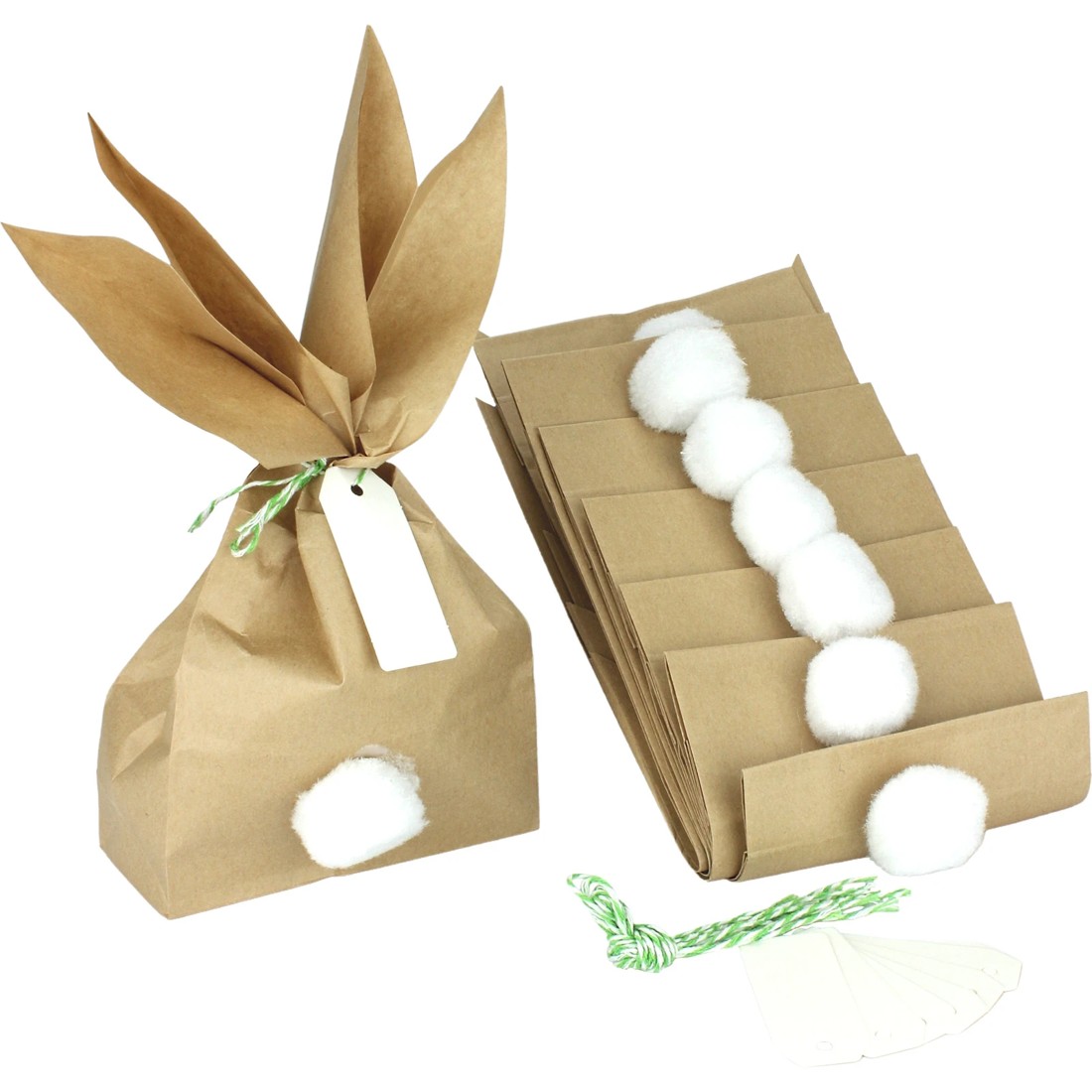 1 Unique Fluffy Bunny Tail Paper Lolly / Treat Bags Pack of 8, 1 of 2