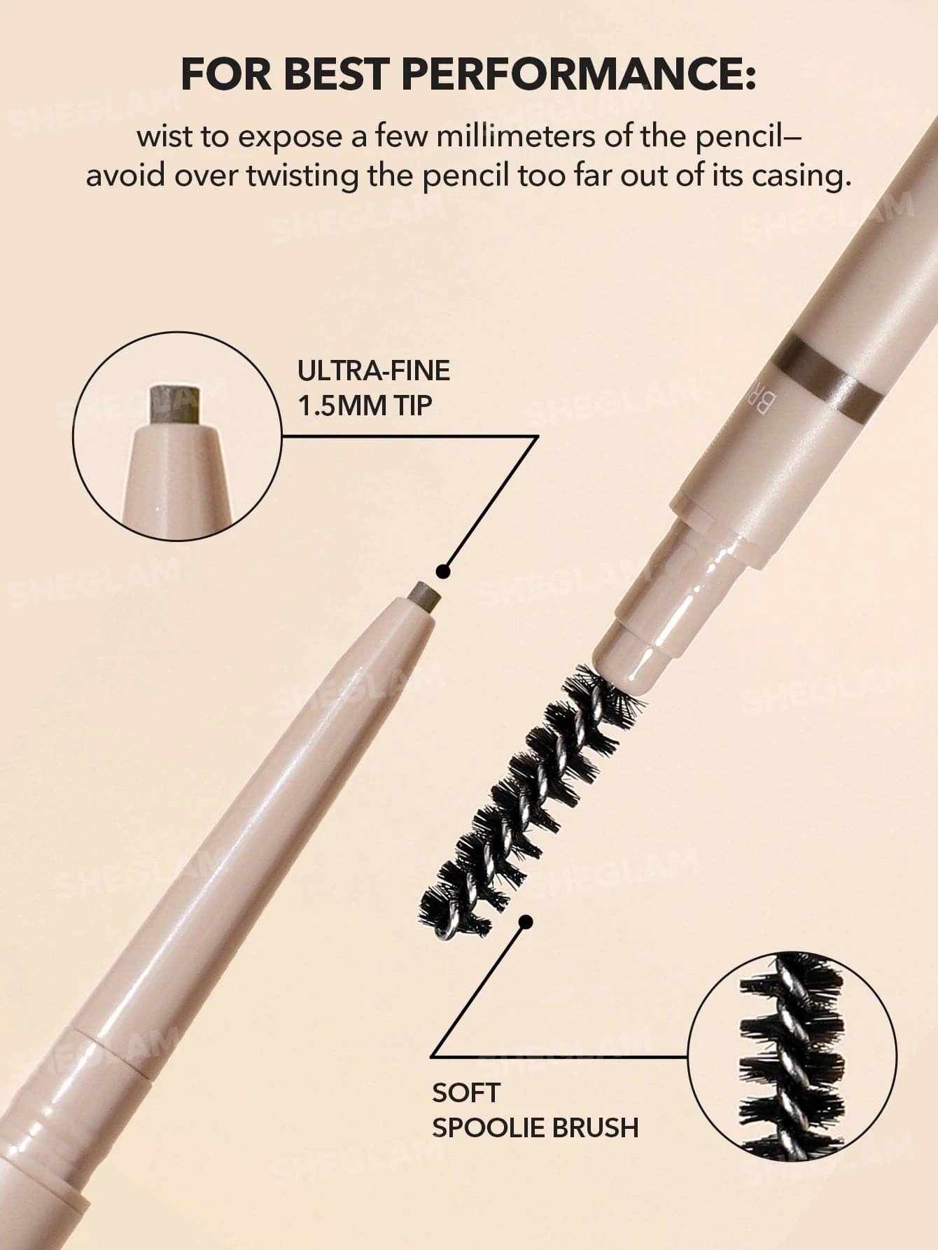 3 SHEGLAM Skinny Brow Pencil  -  Light Brown, 3 of 3