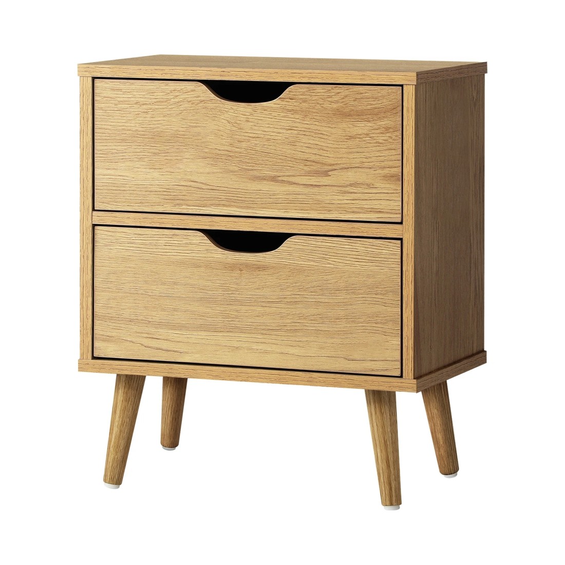 1 Oikiture Bedside Tables 2 Drawers Side Table Nightstand Storage
 - Natural, 1 of 10
