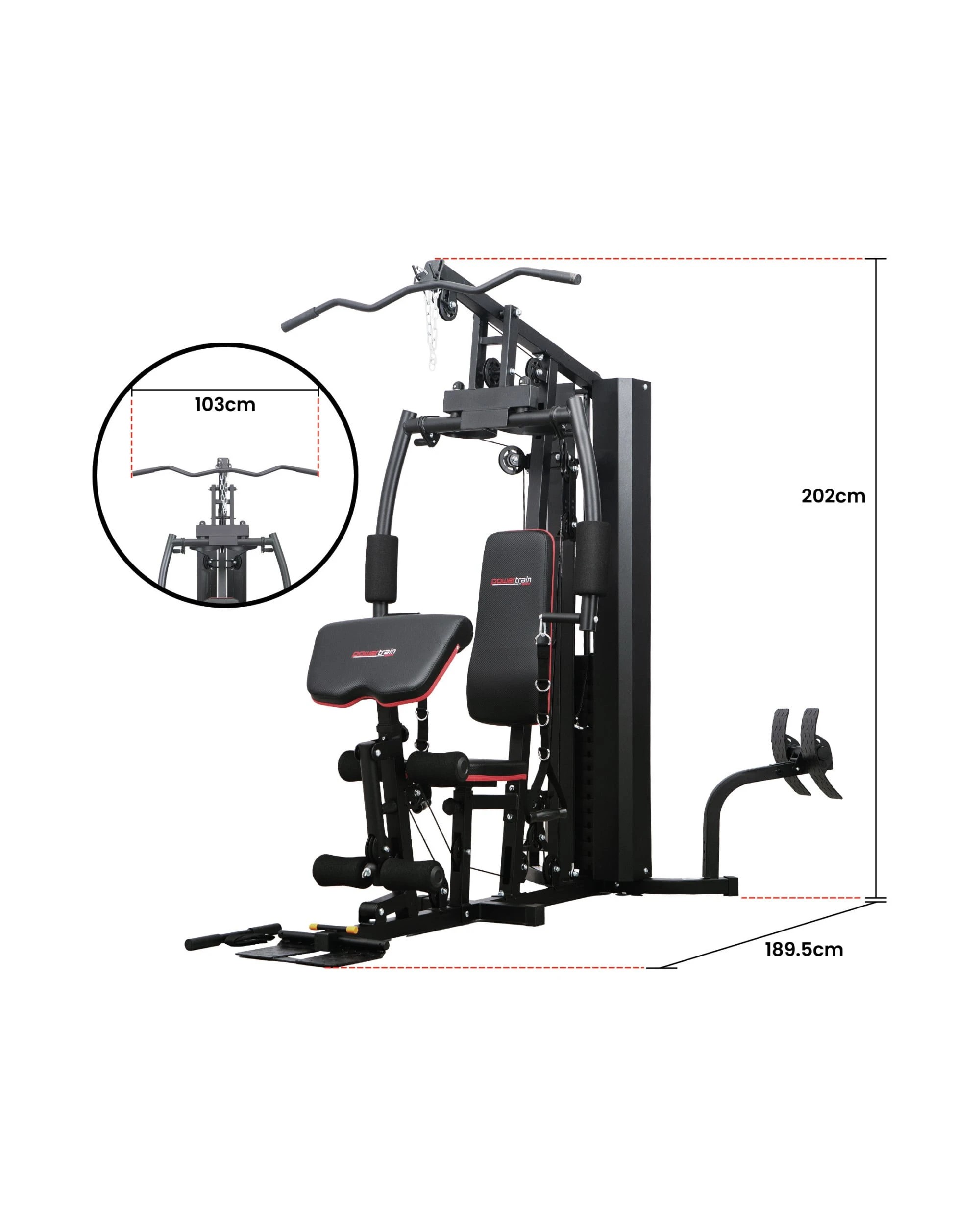 7 Powertrain JX-89 Multi Station Home Gym 68kg Weight Cable Machine, 7 of 9