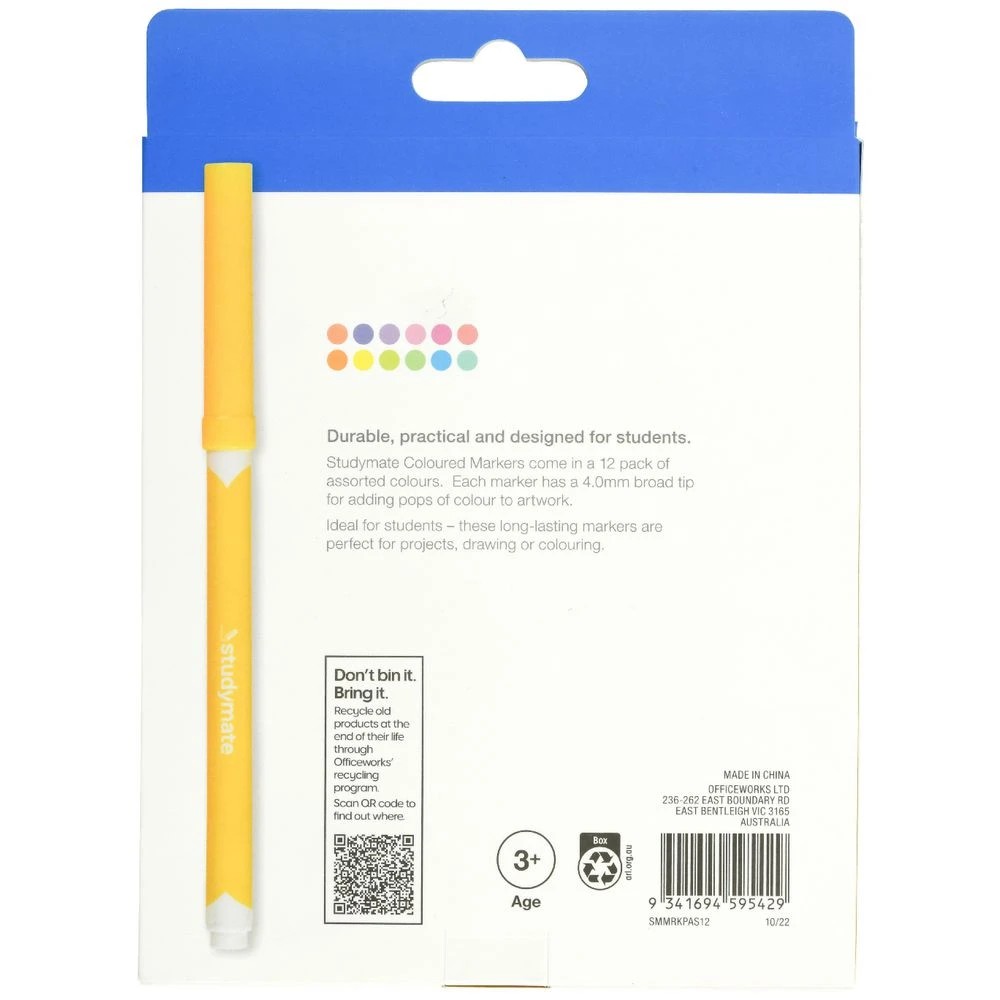4 Studymate Pastel Markers 12 Pack, 4 of 4
