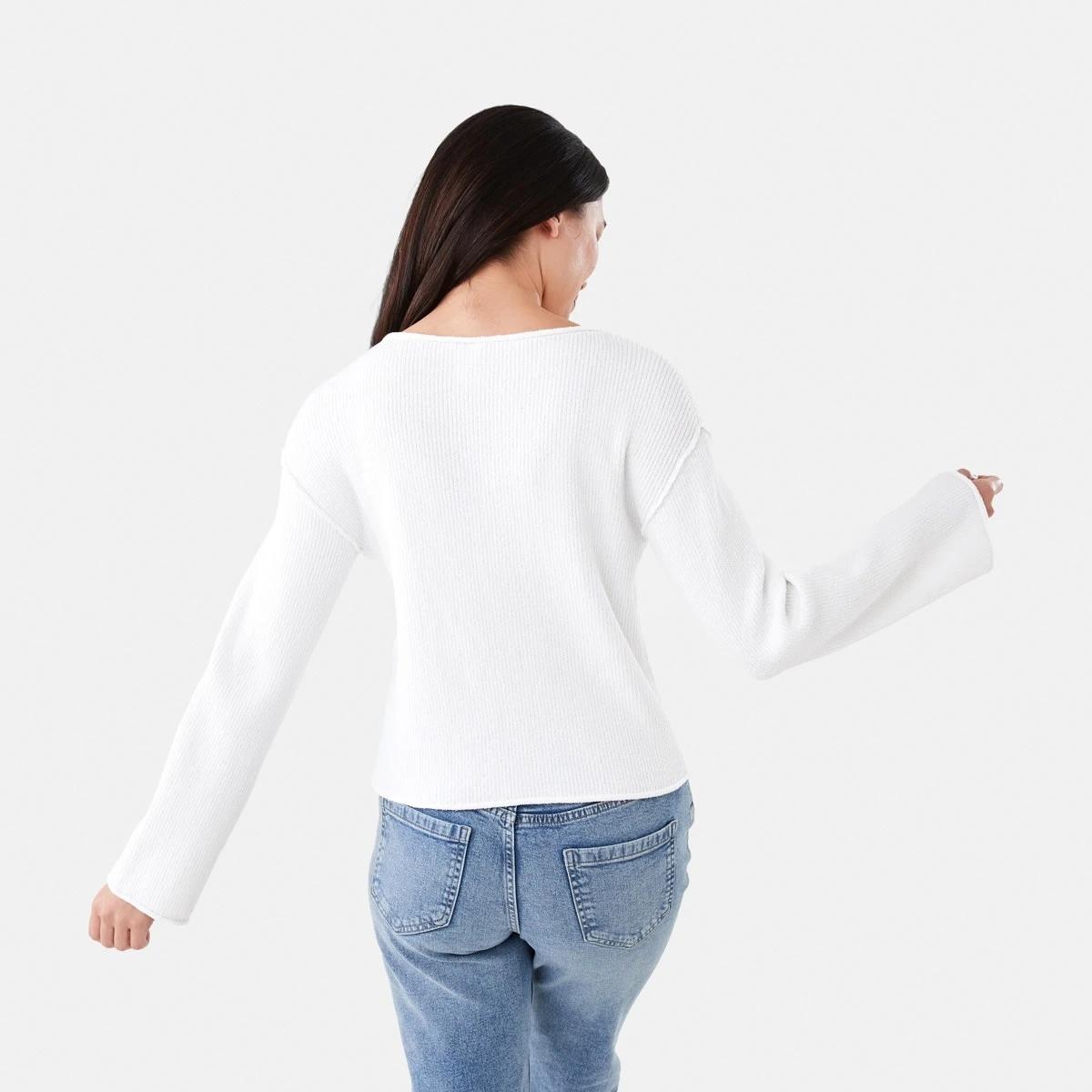 3 Textured Boat Neck Jumper WHITE, 3 of 6