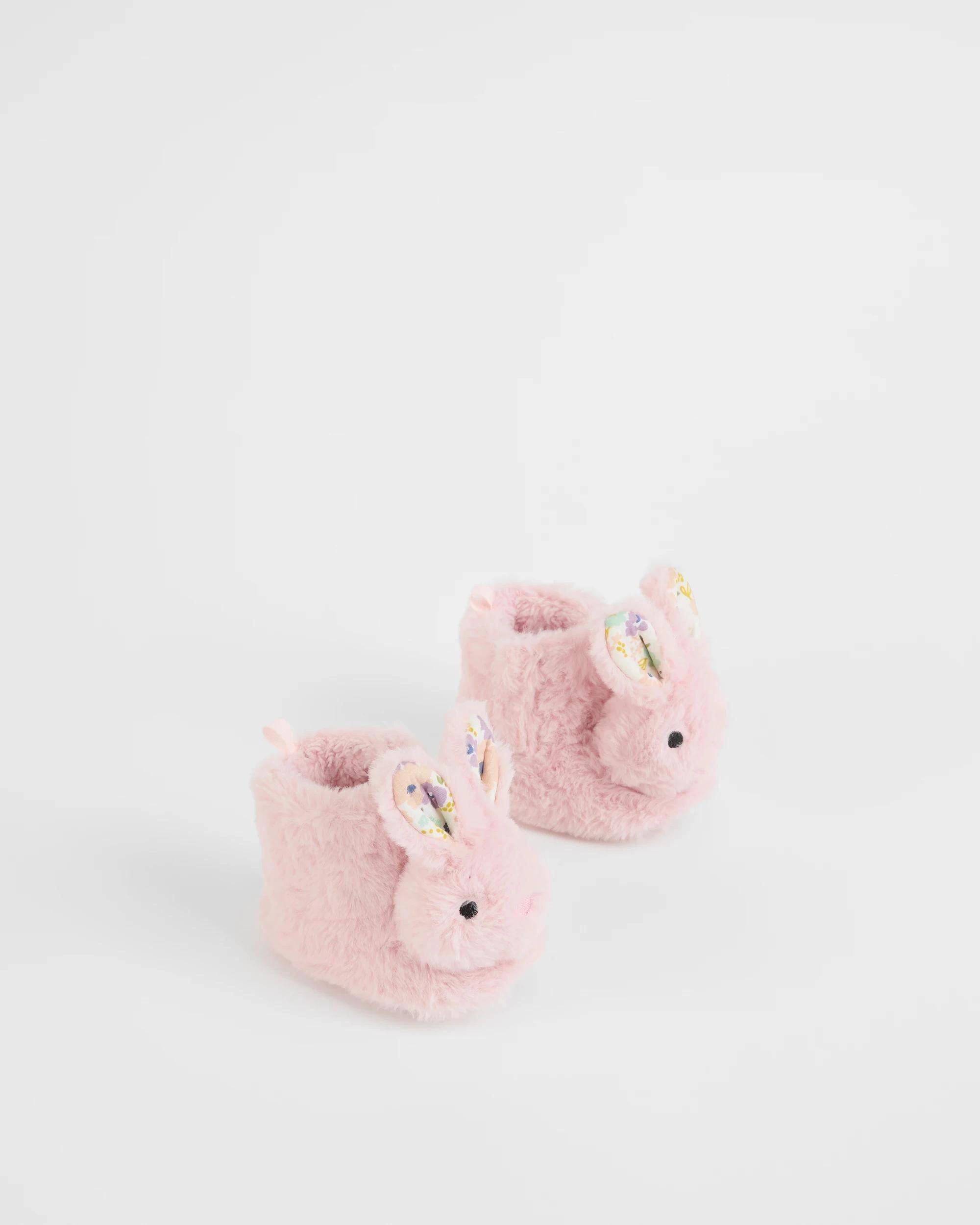2 Target Baby Baby Novelty Ditsy Bunny Slipper Boots PINK, 2 of 3