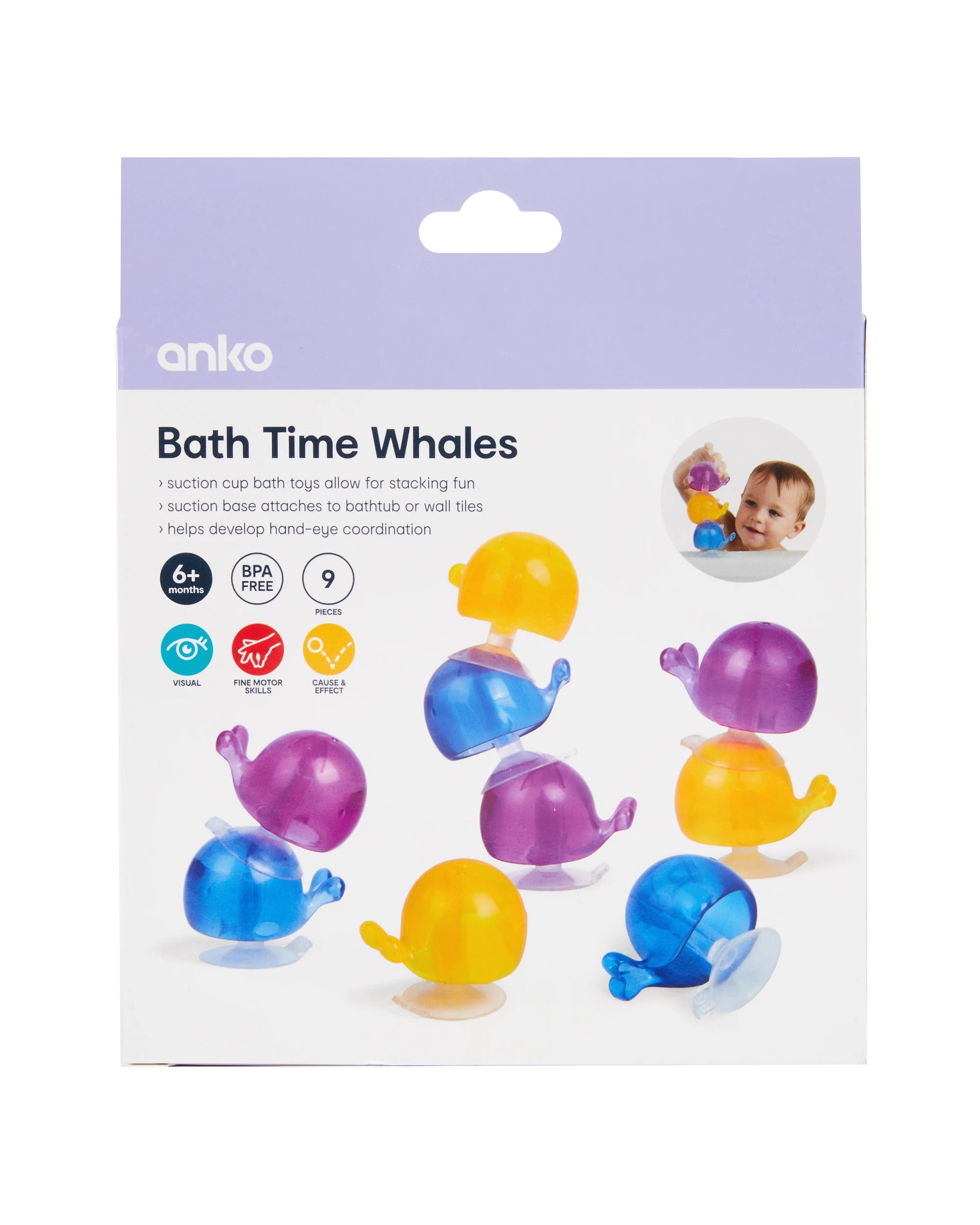 8 9 Piece Bath Time Whales, 8 of 8