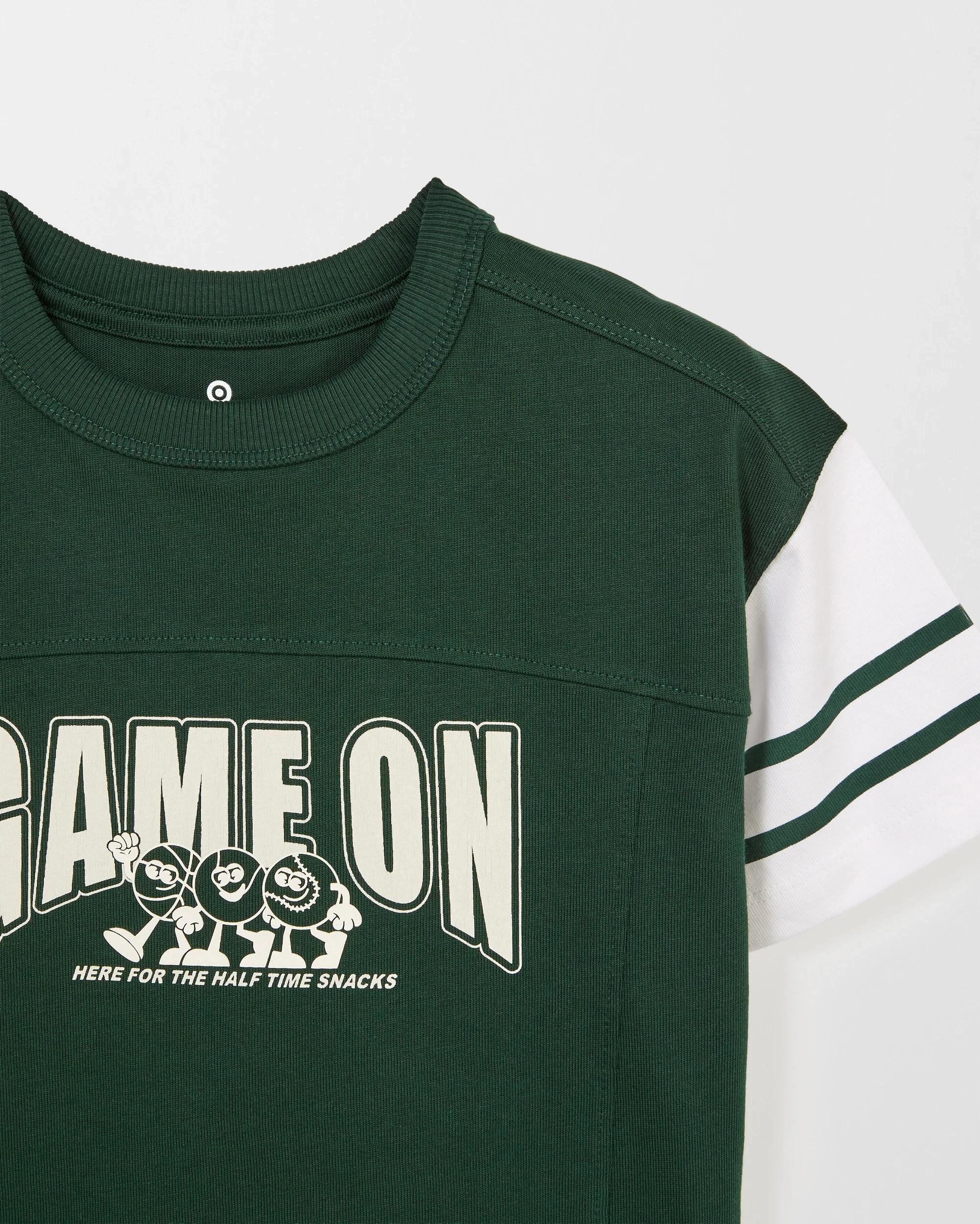 2 Target Kids Australian Cotton Short Sleeve Oversized T-Shirt GREEN, 2 of 2