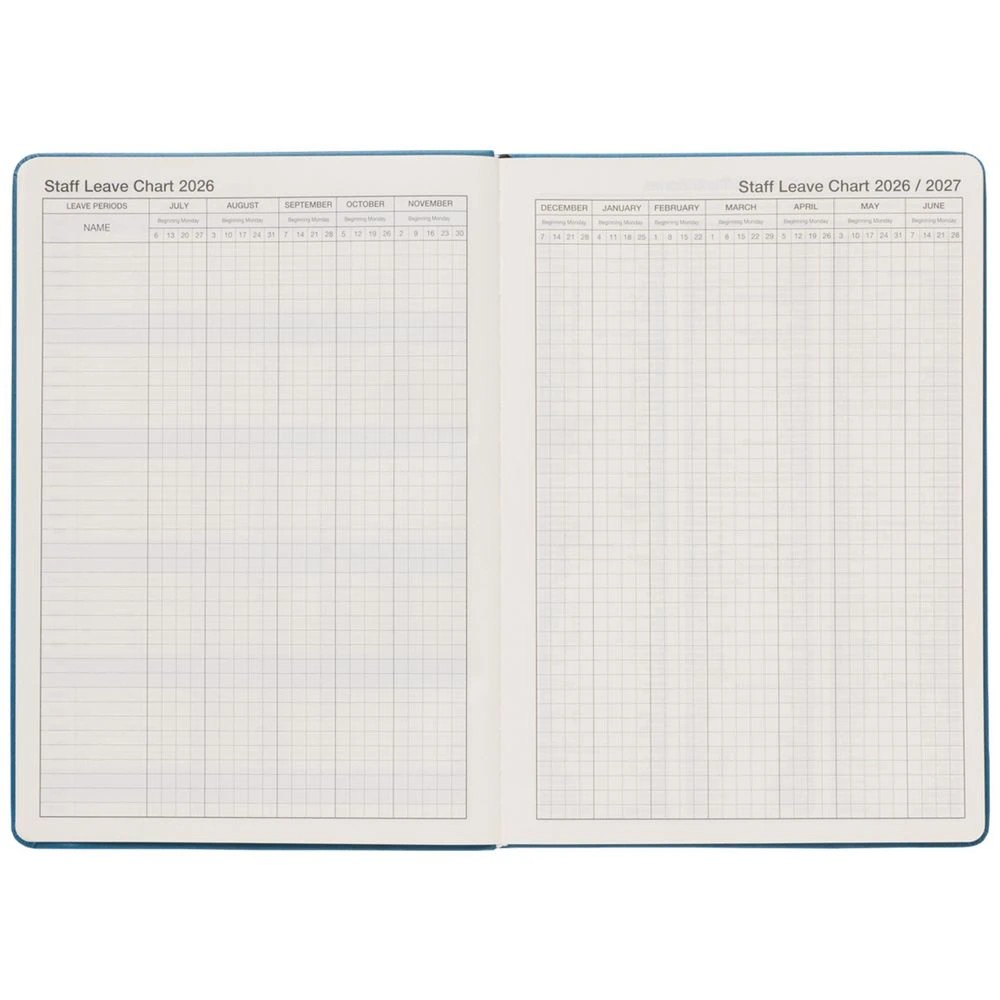 5 J.Burrows A4 Week to View PU FY26/27 Diary Blue, 5 of 6