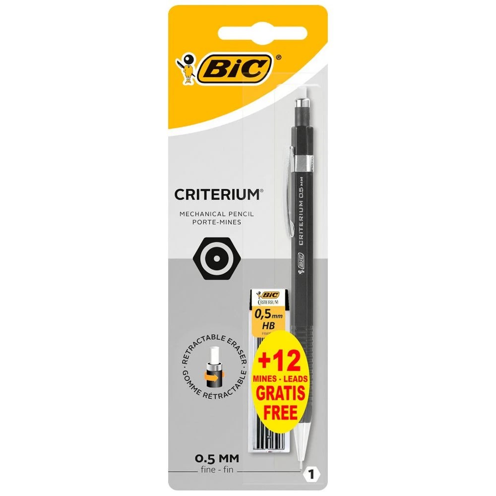 1 BIC Criterium Mechanical Pencil With 0.5mm Leads Black, 1 of 3
