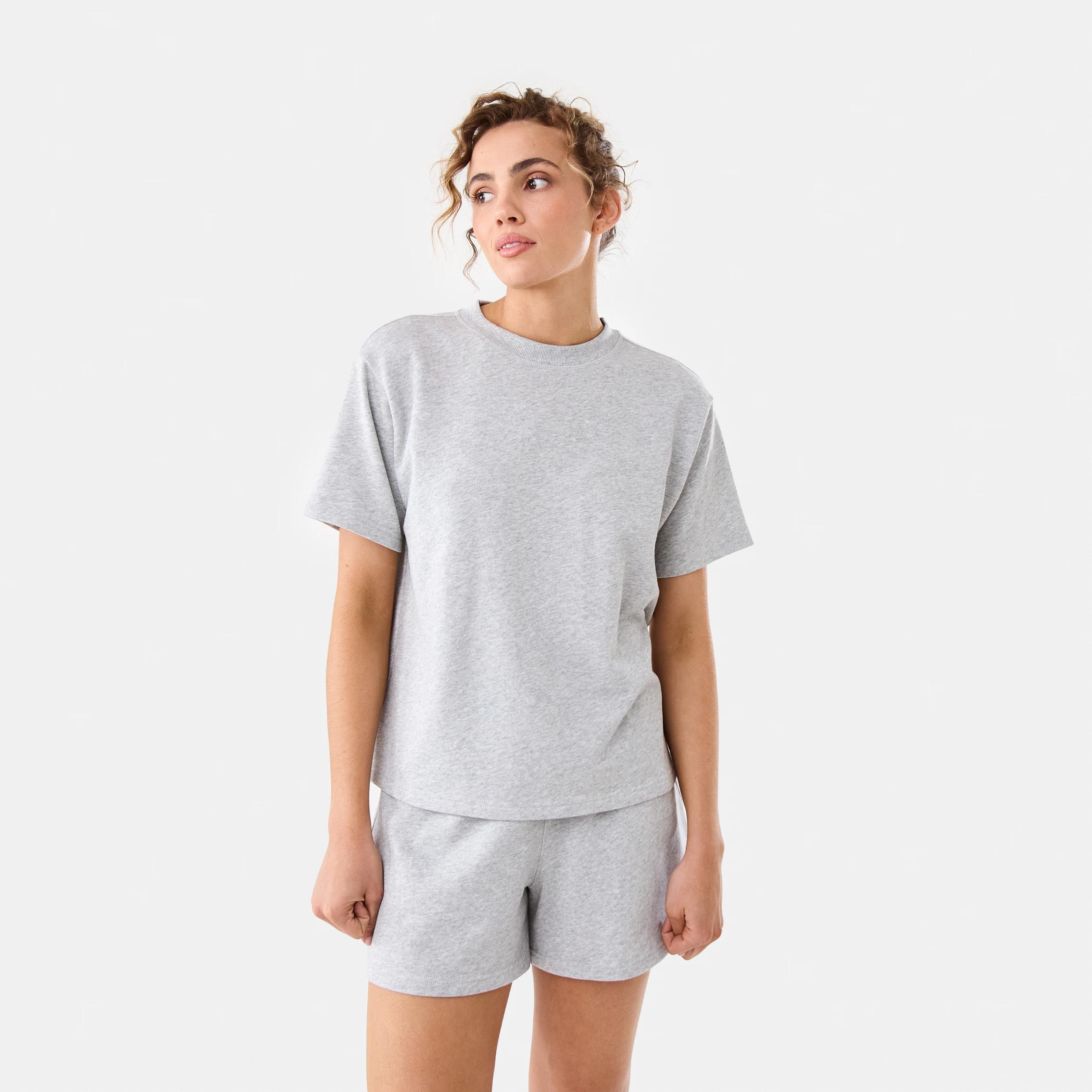 6 Active Womens Terry Shorts SOFT GREY MARLE, 6 of 6