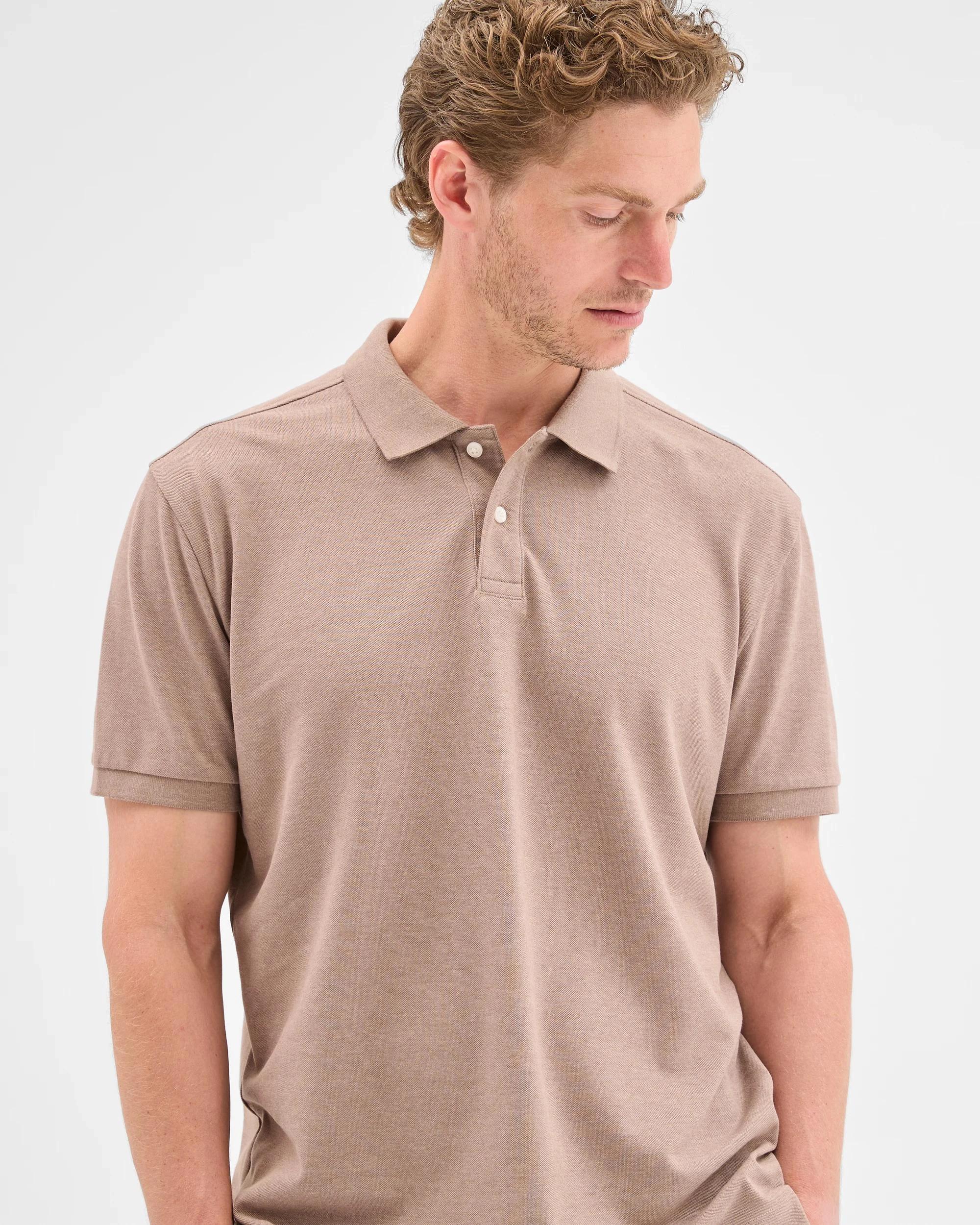 4 Target Australian Cotton Rich Pique Polo Top LIGHT BROWN MARLE, 4 of 6