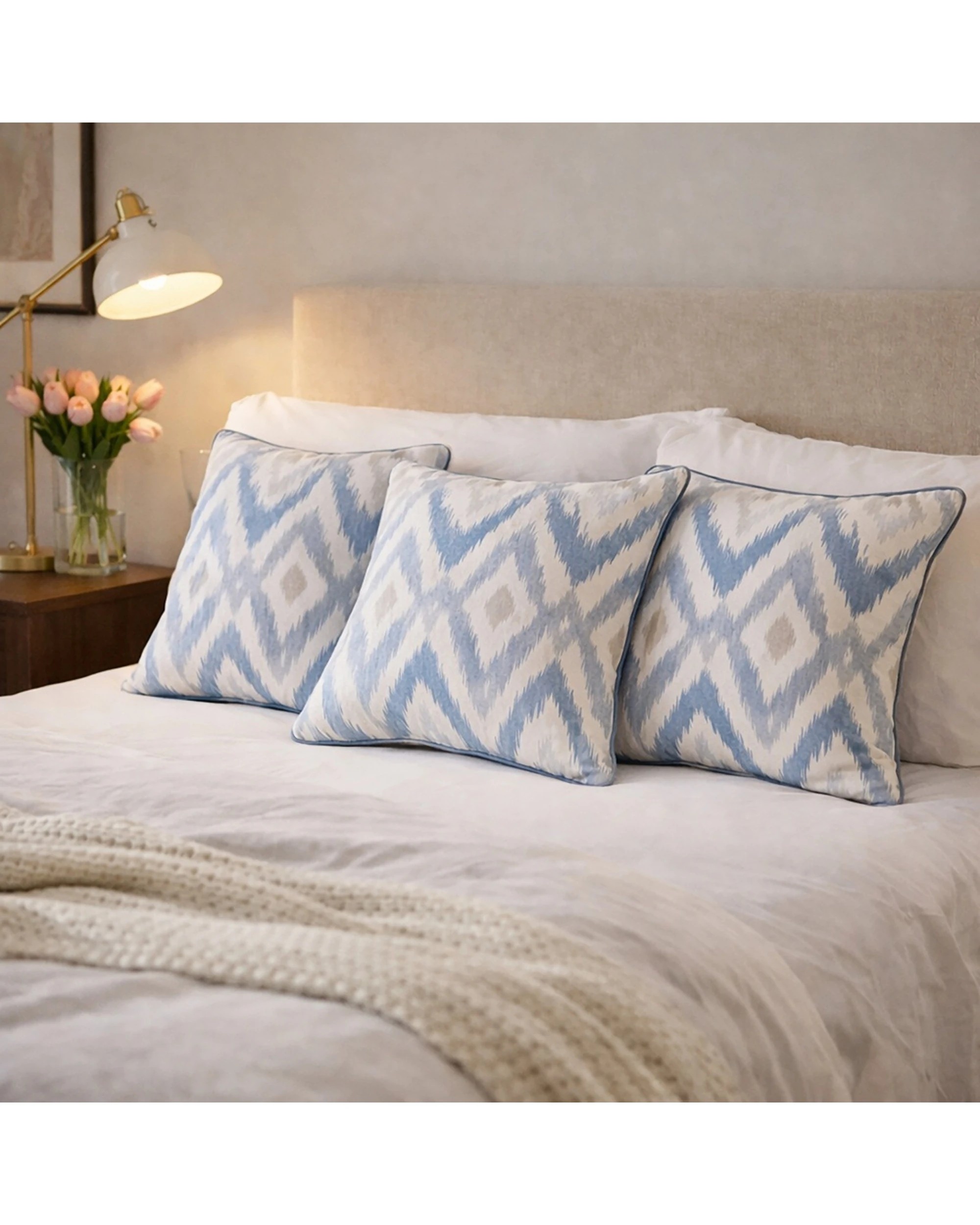 5 Urban Style Cushion Decorative Throw Pillow Geo Diamond 45x45cm - Blue, 5 of 6