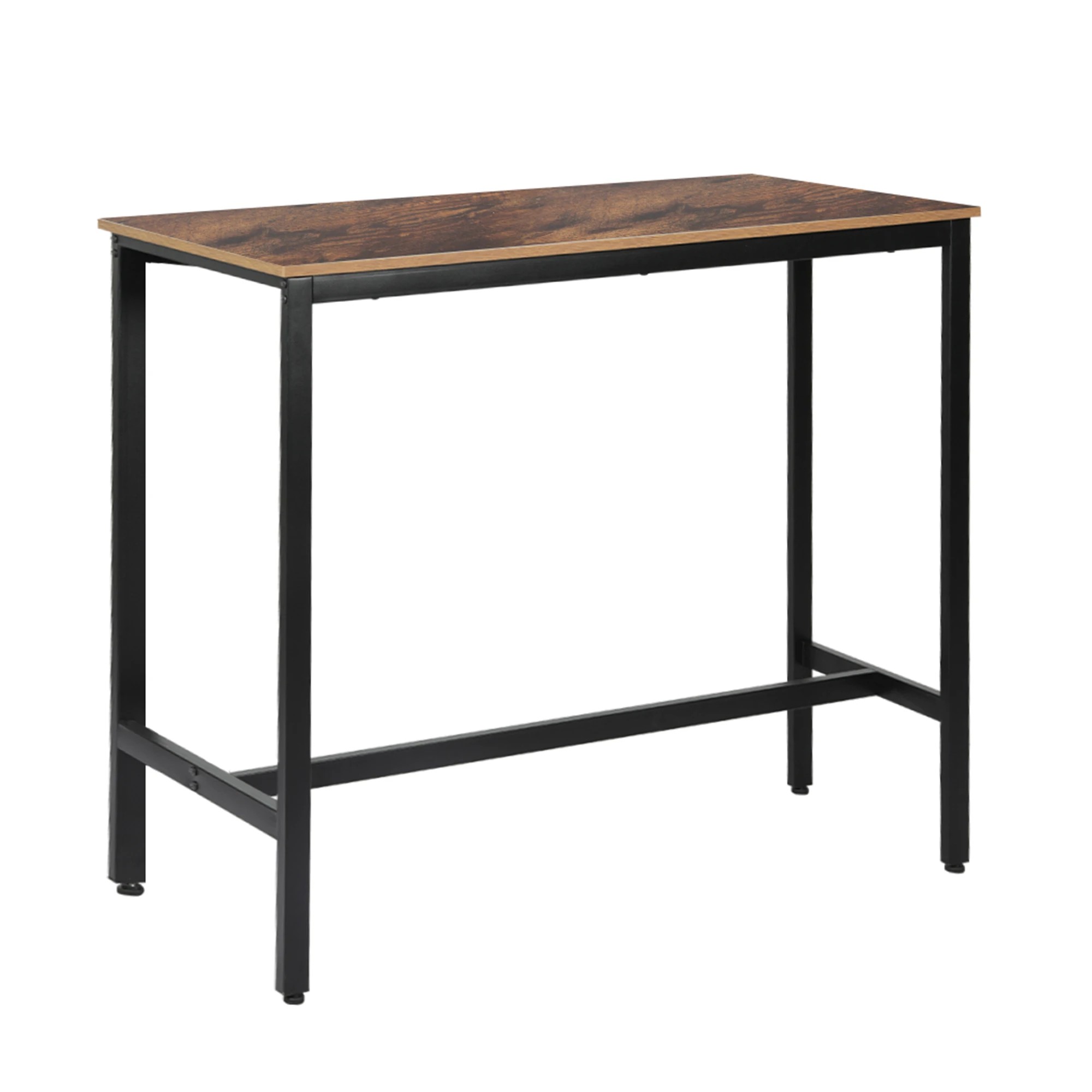 Levede Bar Table Sturdy Metal Frame Rustic Brown for Kitchen Dining ...