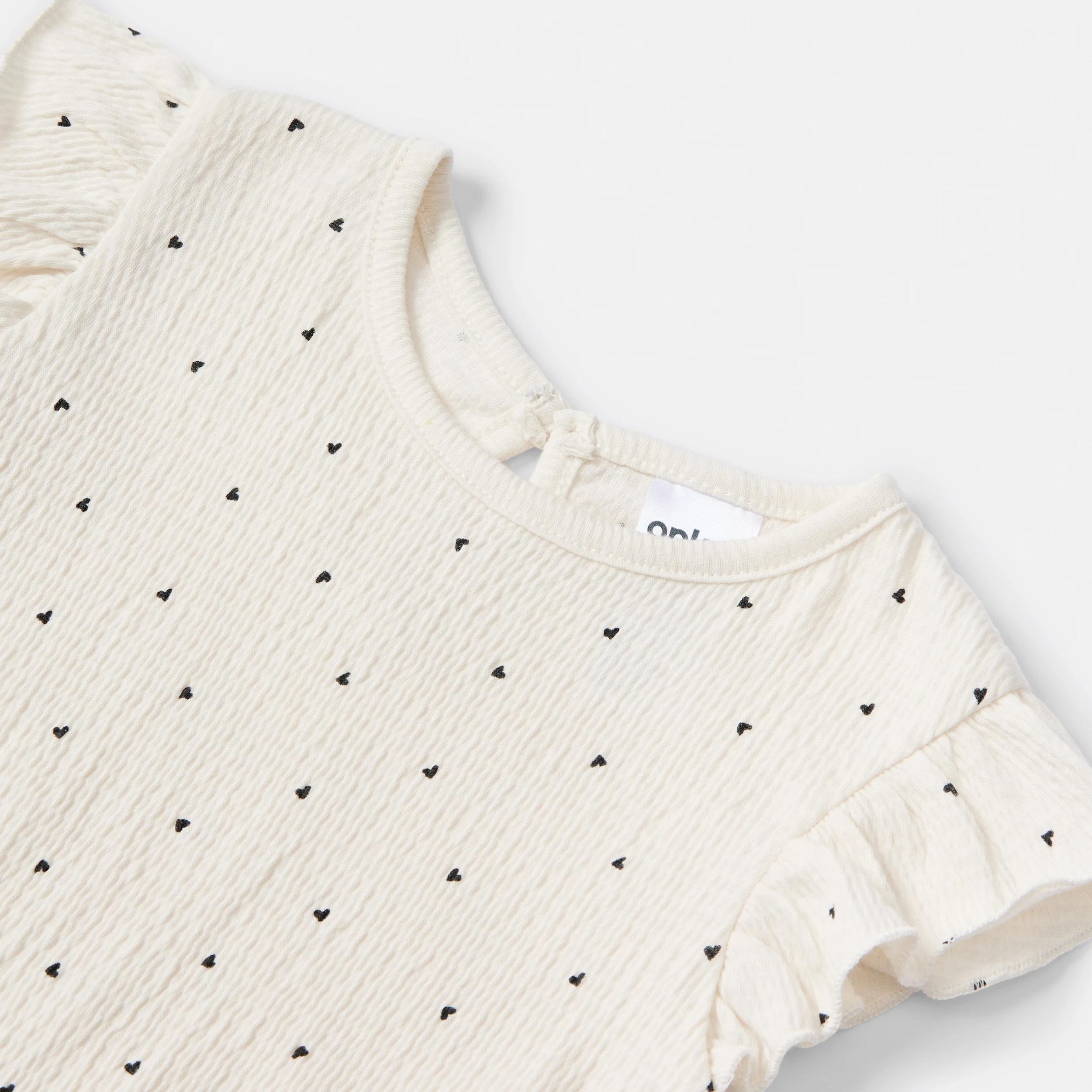 3 Short Sleeve Crinkle Bodysuit CREAM HEARTS, 3 of 3