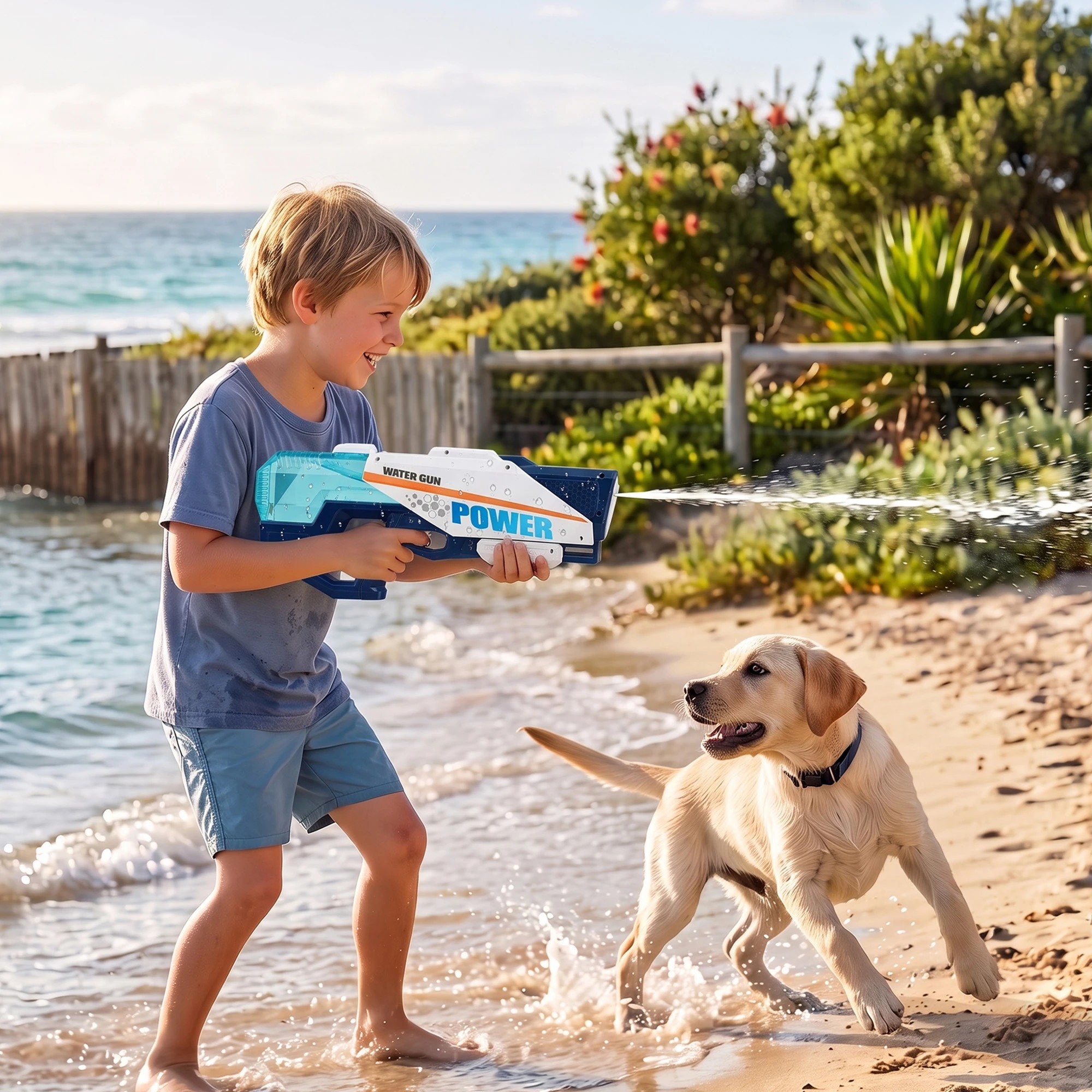 6 Keezi Kids Water Gun Fast Filling 600cc Water Tank Blaster Toy for Outdoor Pool Beach Play - Blue, 6 of 9