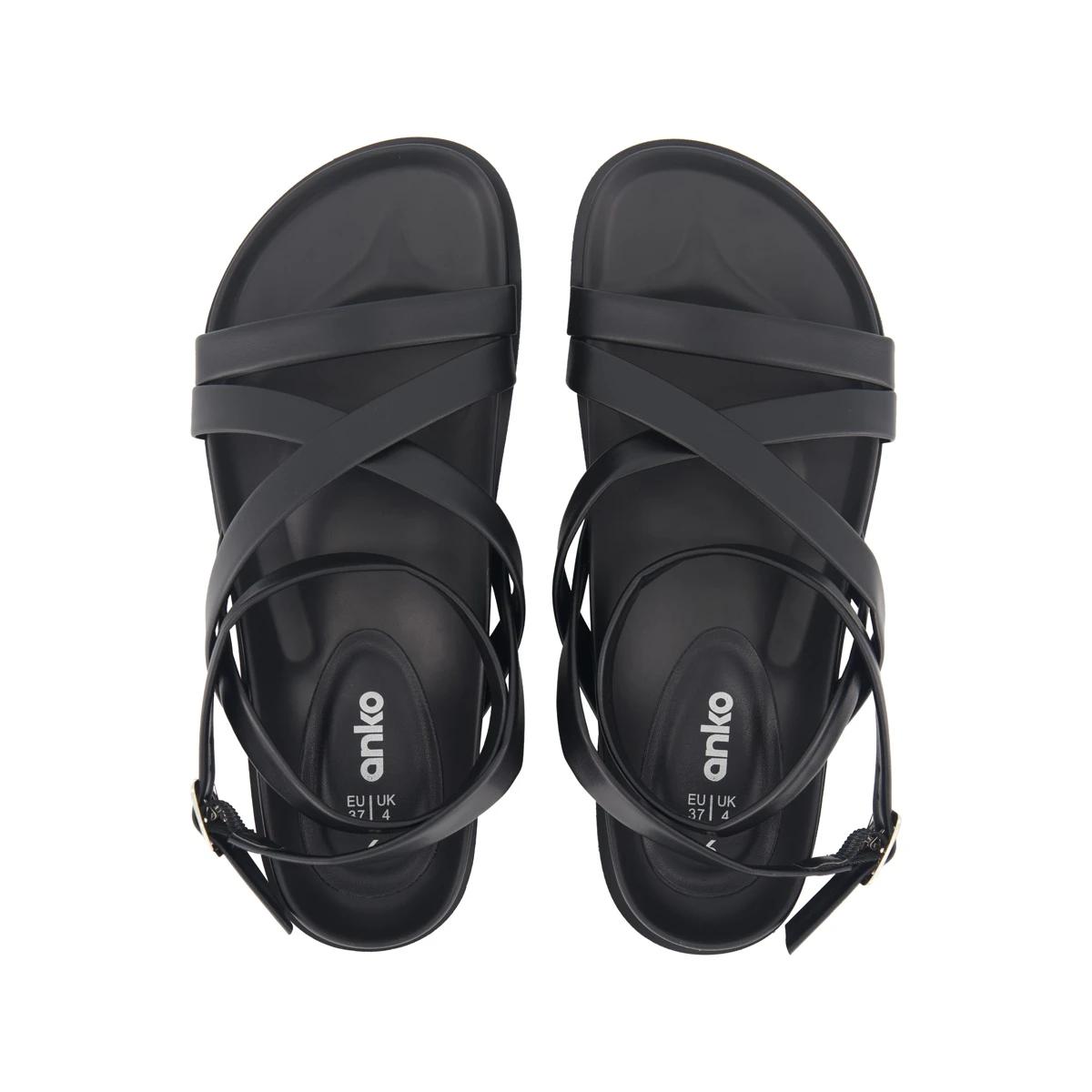 3 Gladiator Footbed Sandals Black, 3 of 5